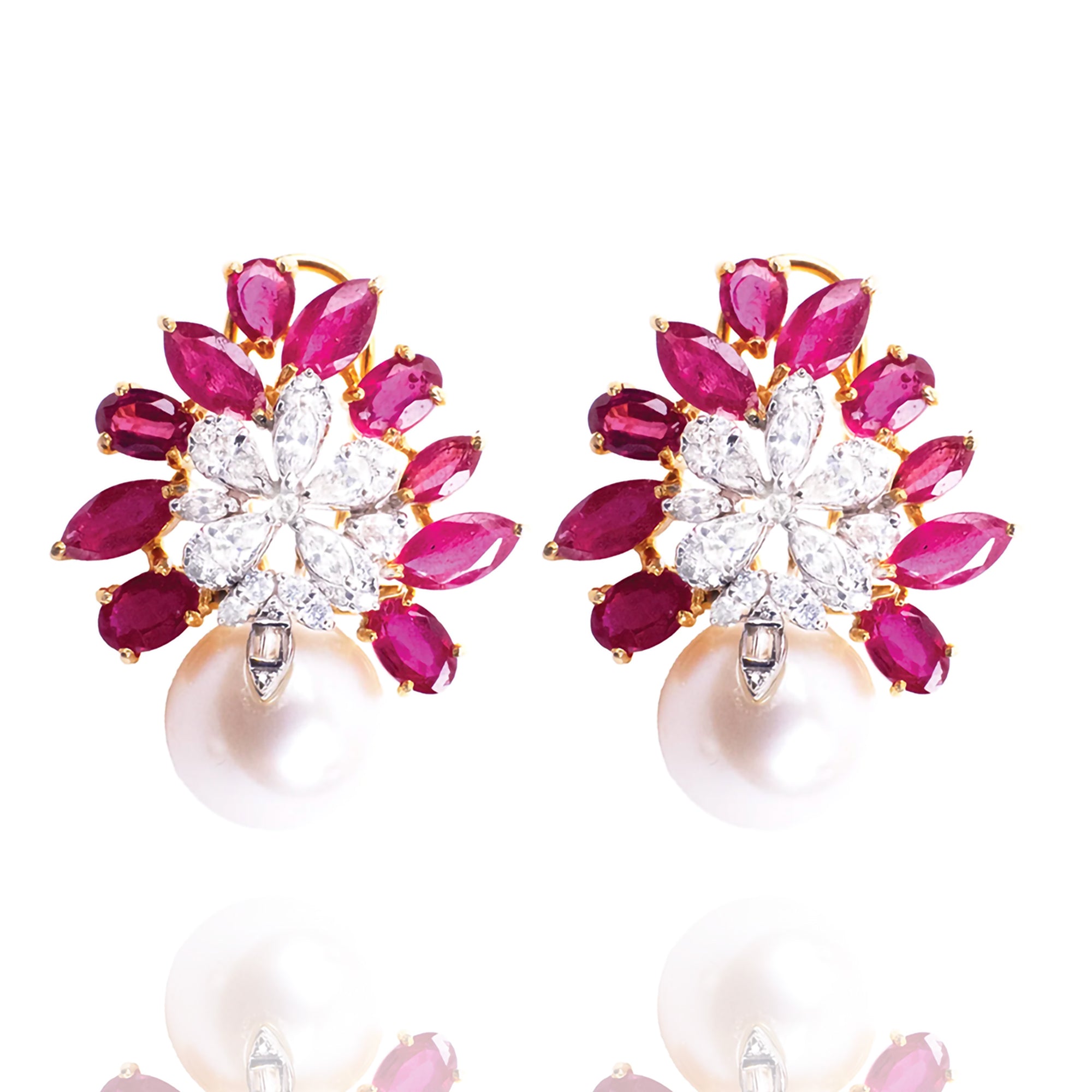 Mirabelle diamond Ruby Earrings