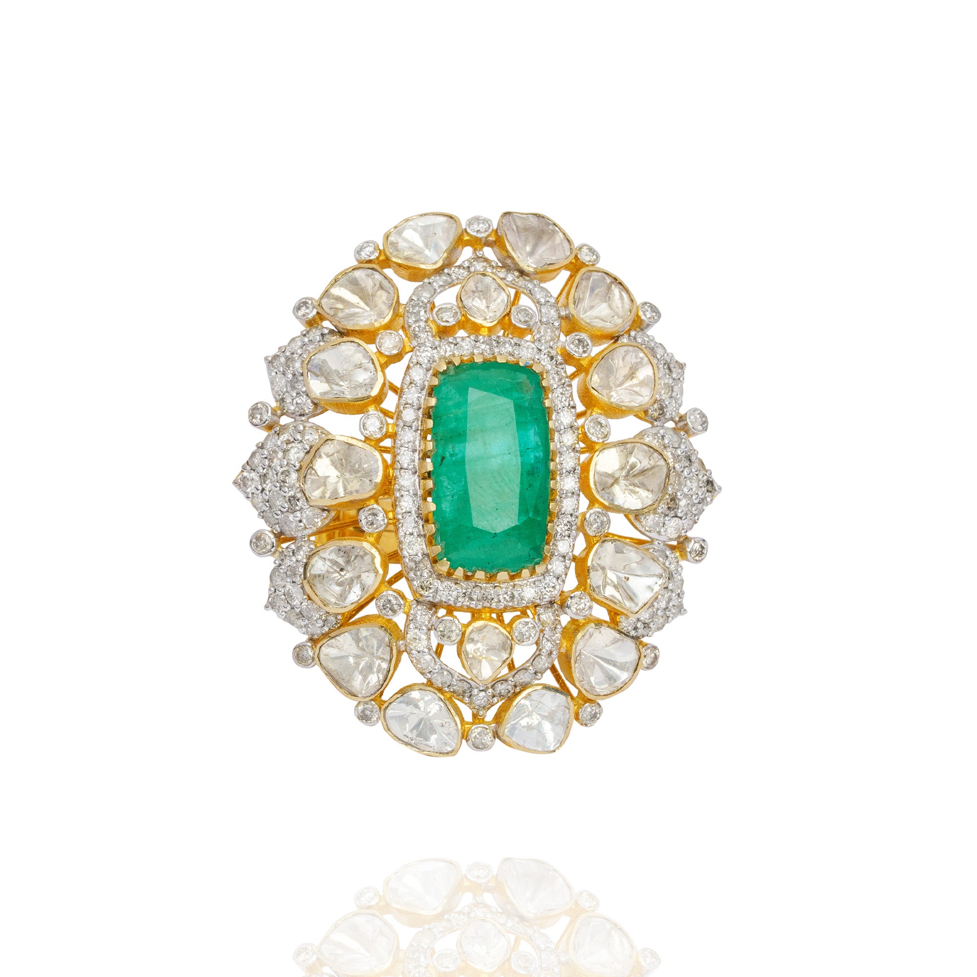 Indriya Polki emerald Ring