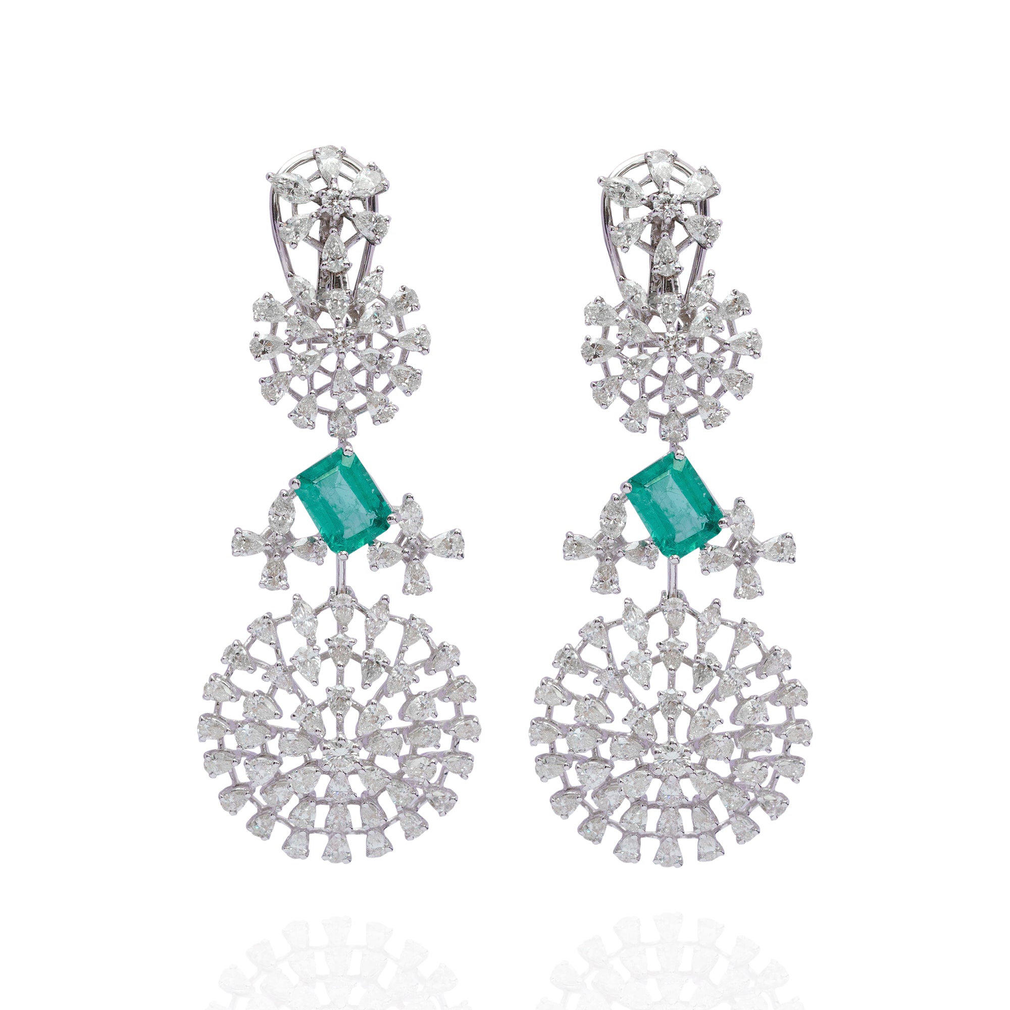 Eden Royale Diamond Emerald Earrings