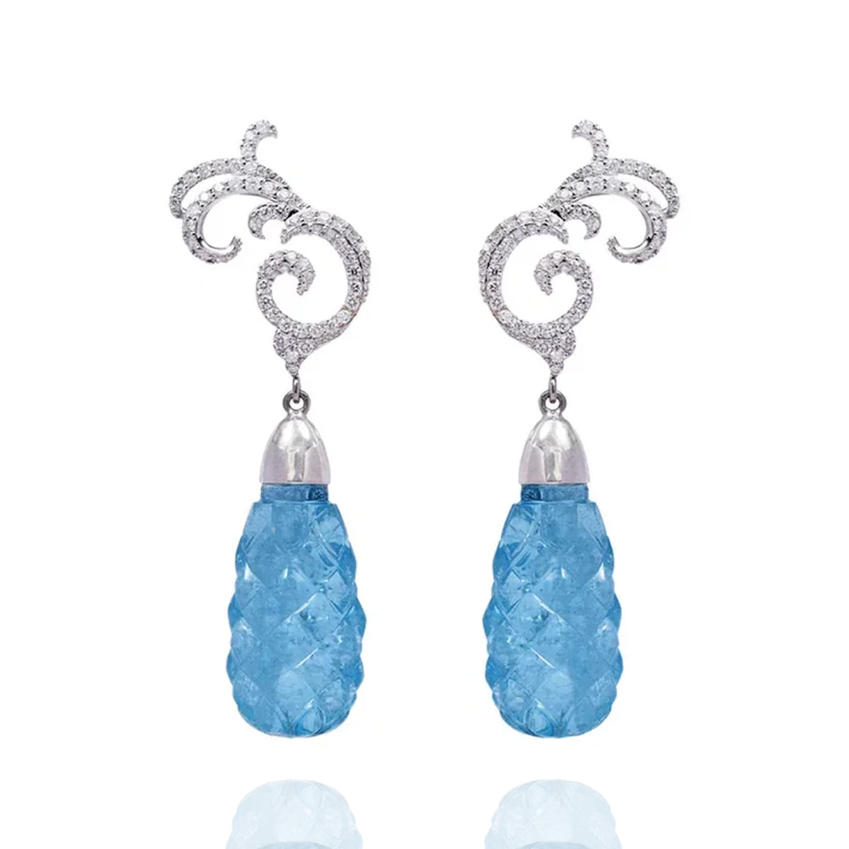 Mirabel Diamond Aquamarine Earrings