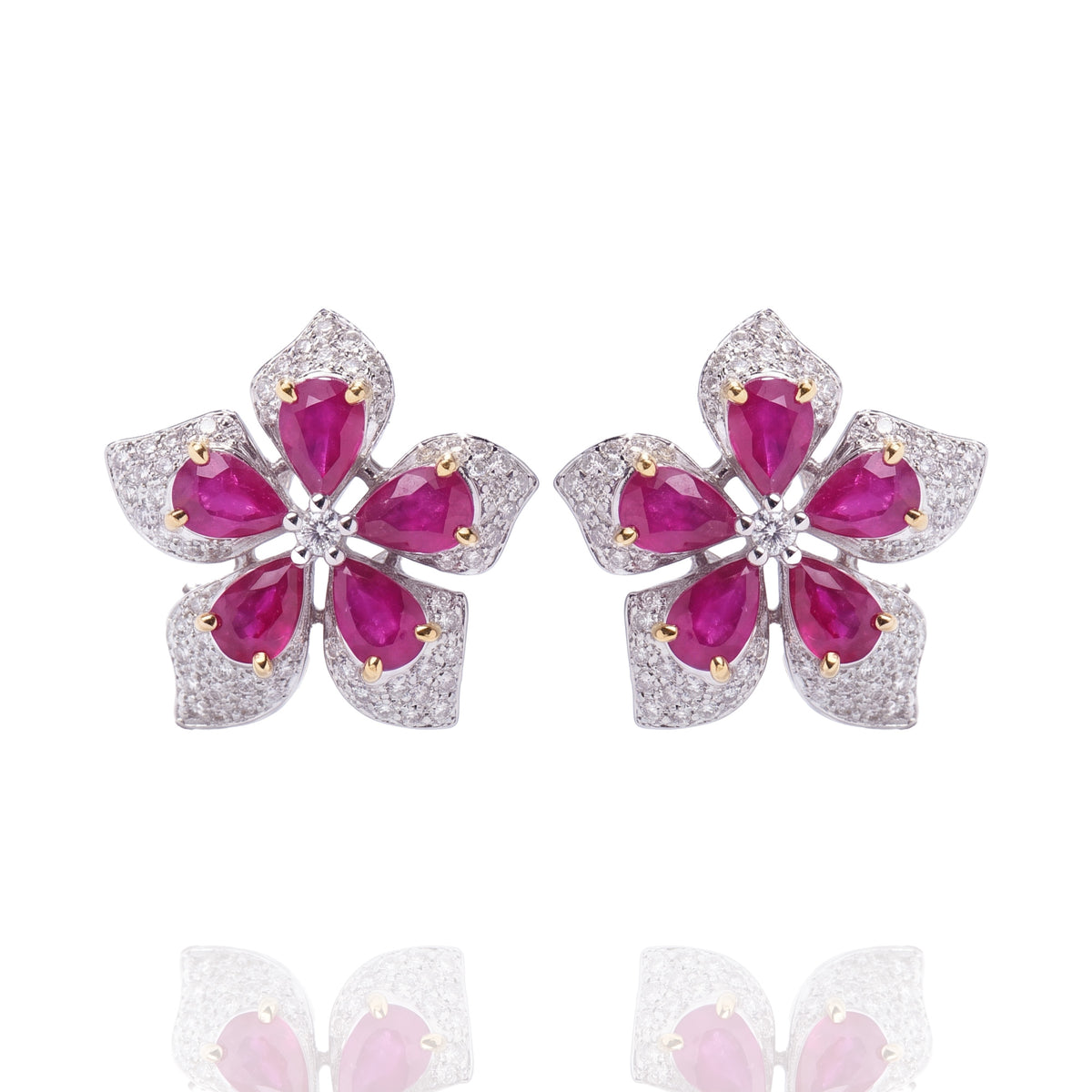 Rosea diamond Ruby Earrings