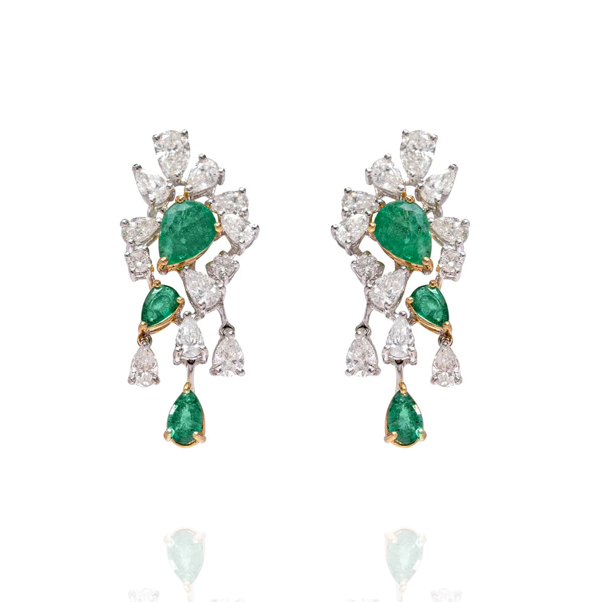 Valence Diamond Emerald Earrings