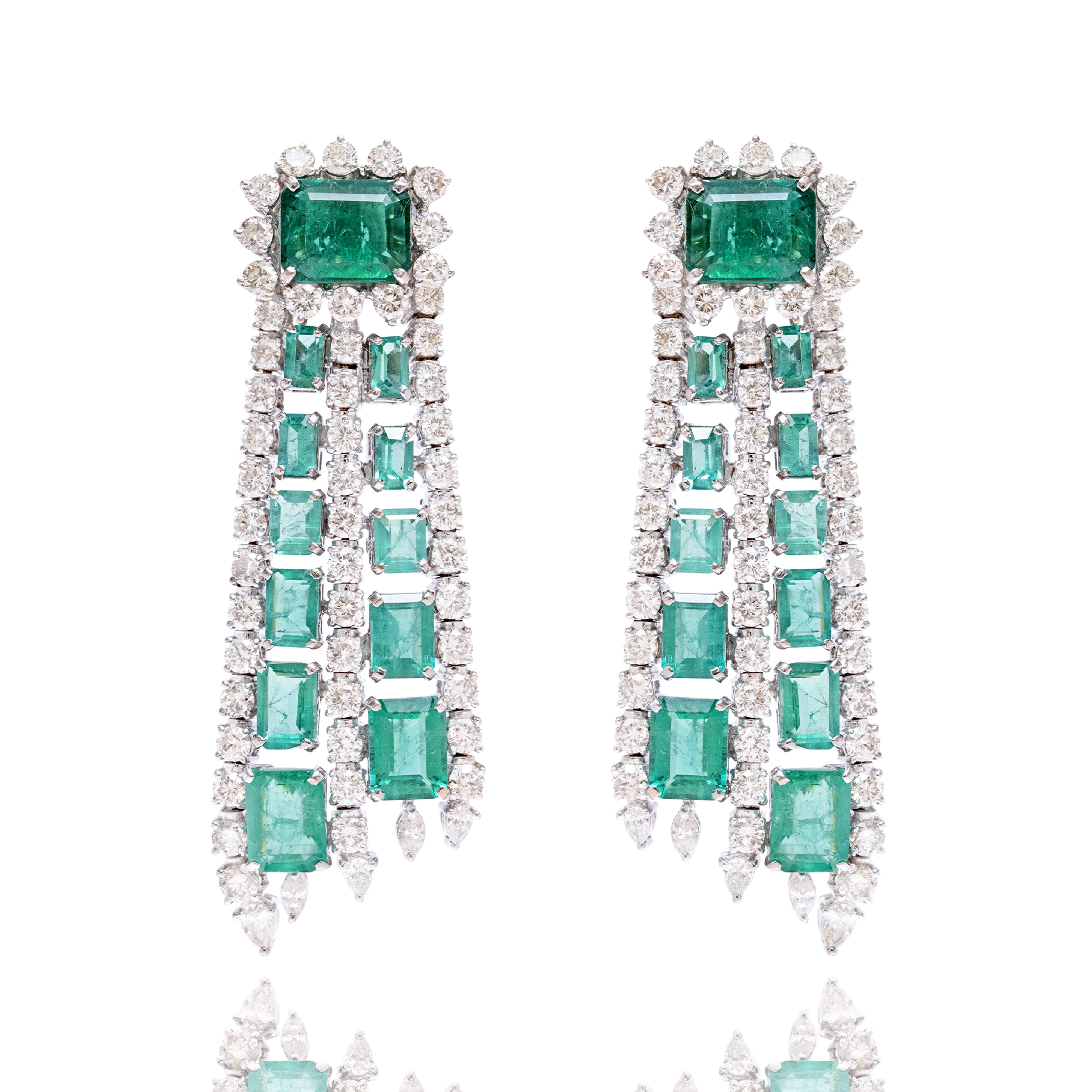 Lunara Diamond Emerald Earrings