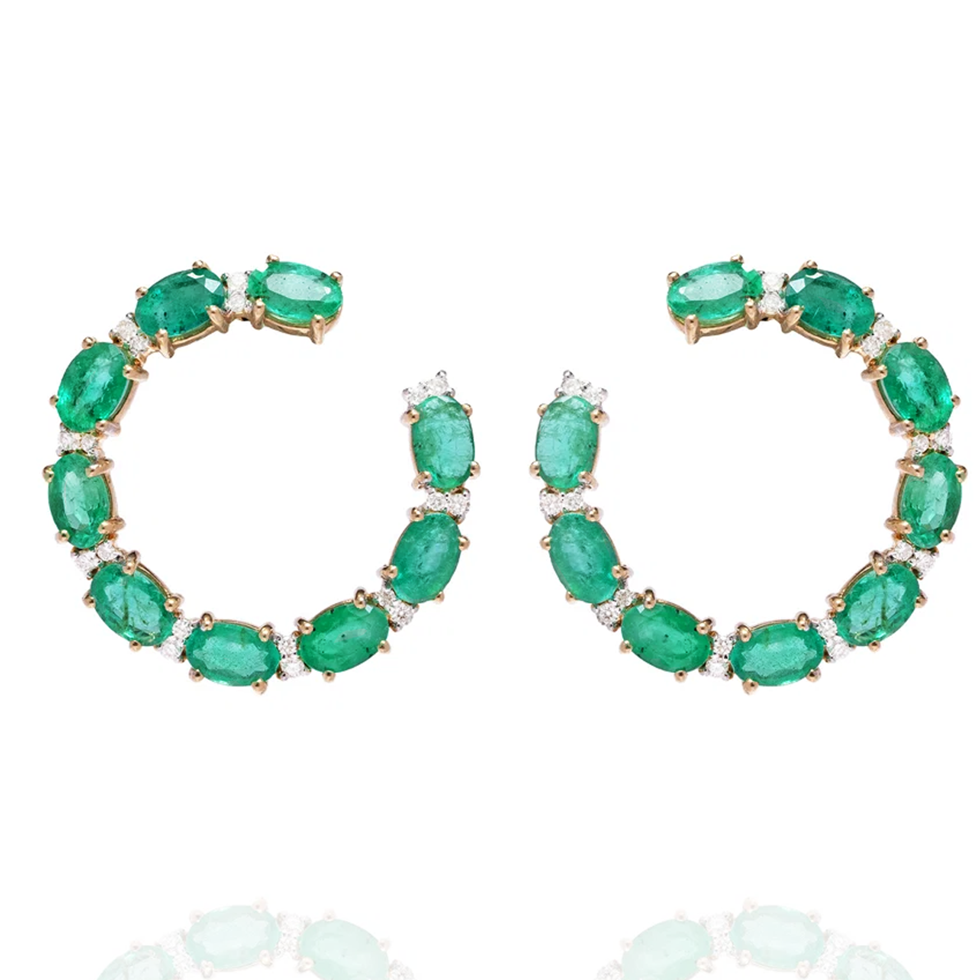 Kiera Diamond Emerald Earrings