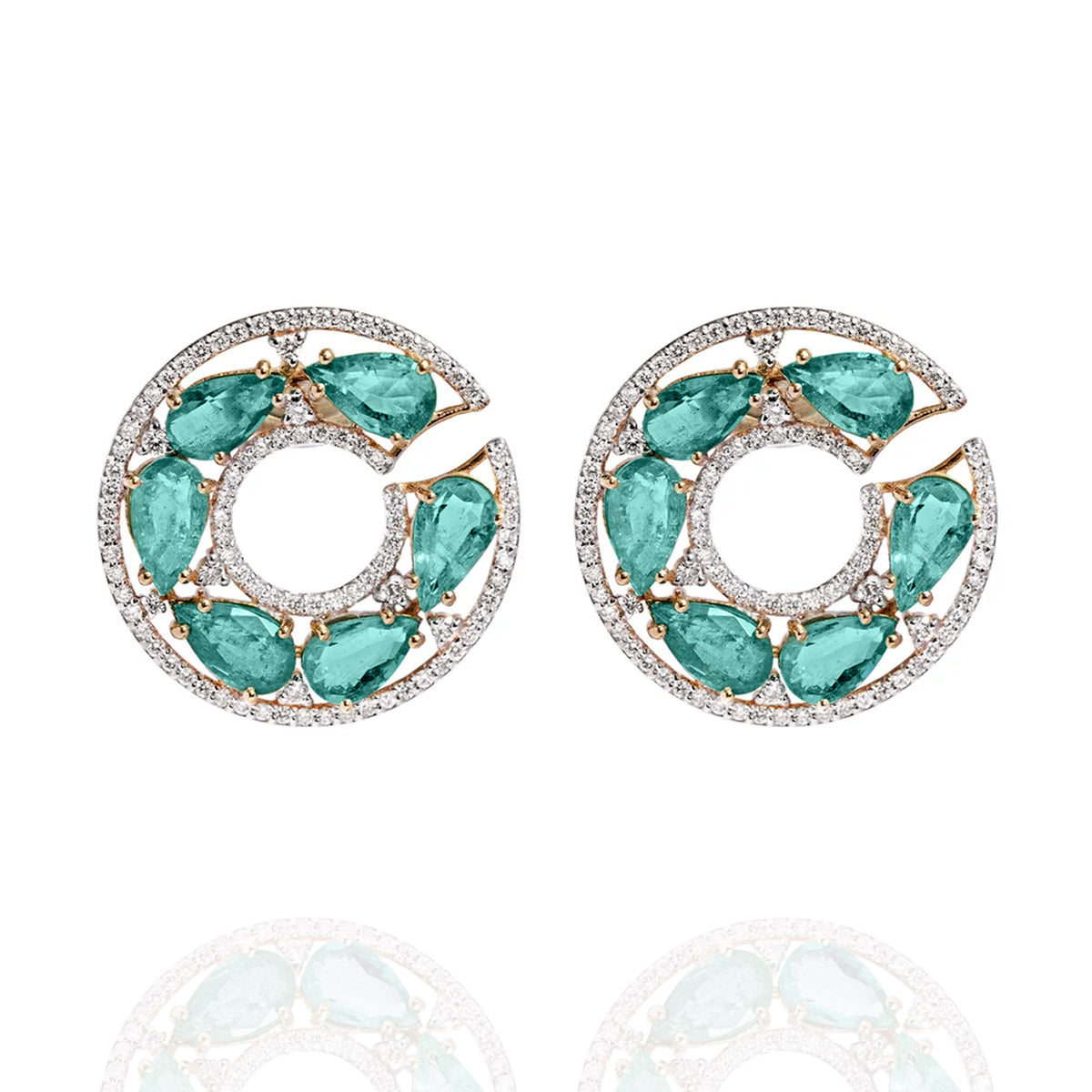 Evelina Diamond Emerald Earrings