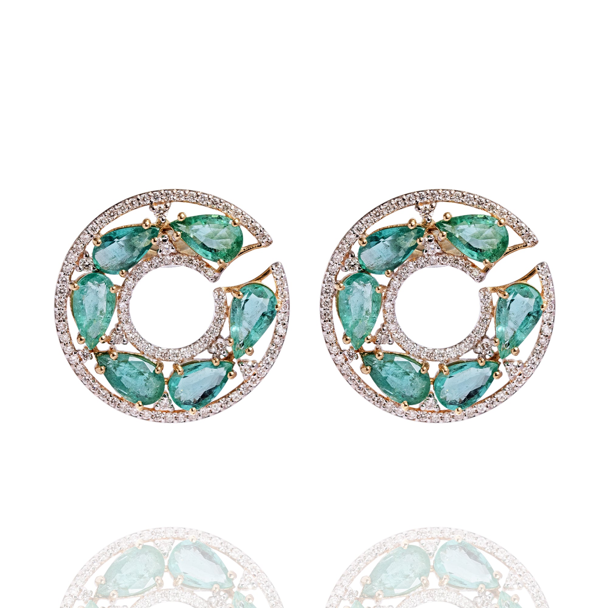 Evelina Diamond Emerald Earrings