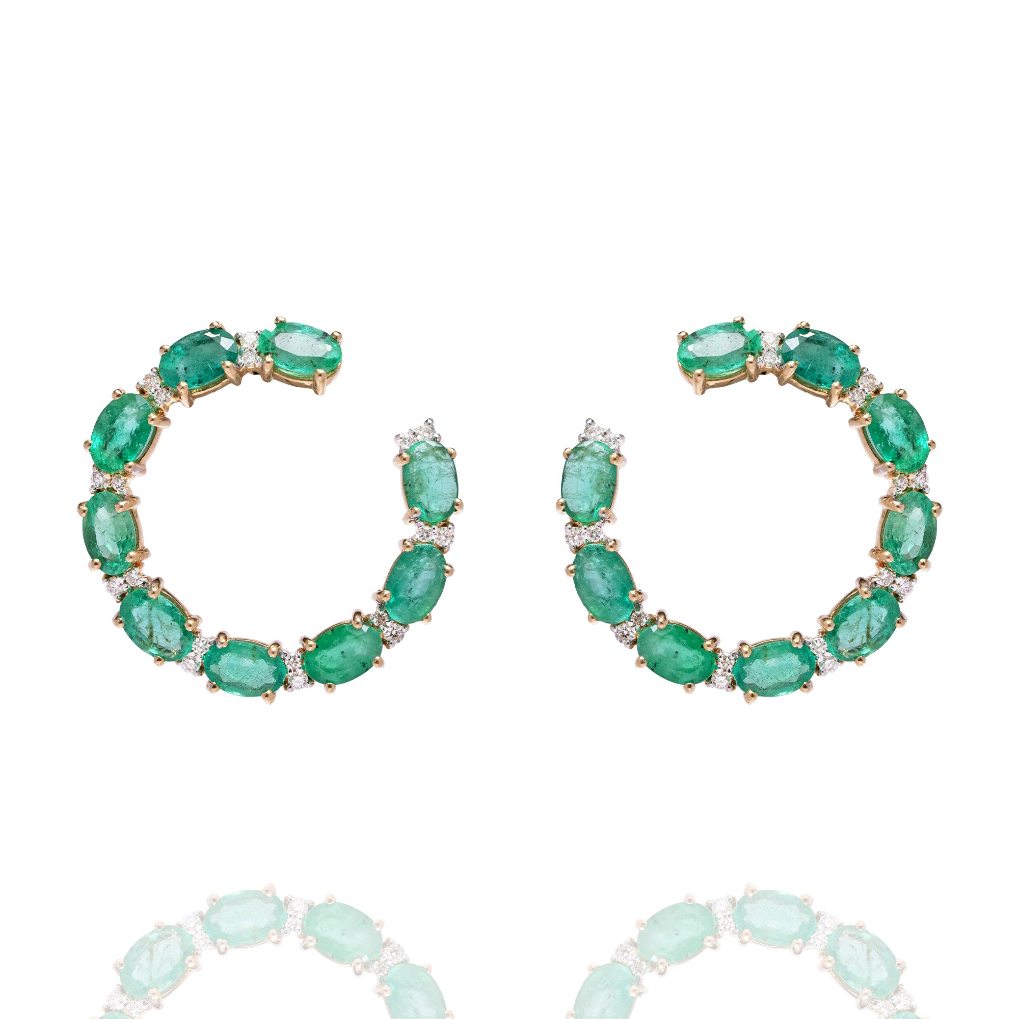 Kiera Diamond Emerald Earrings
