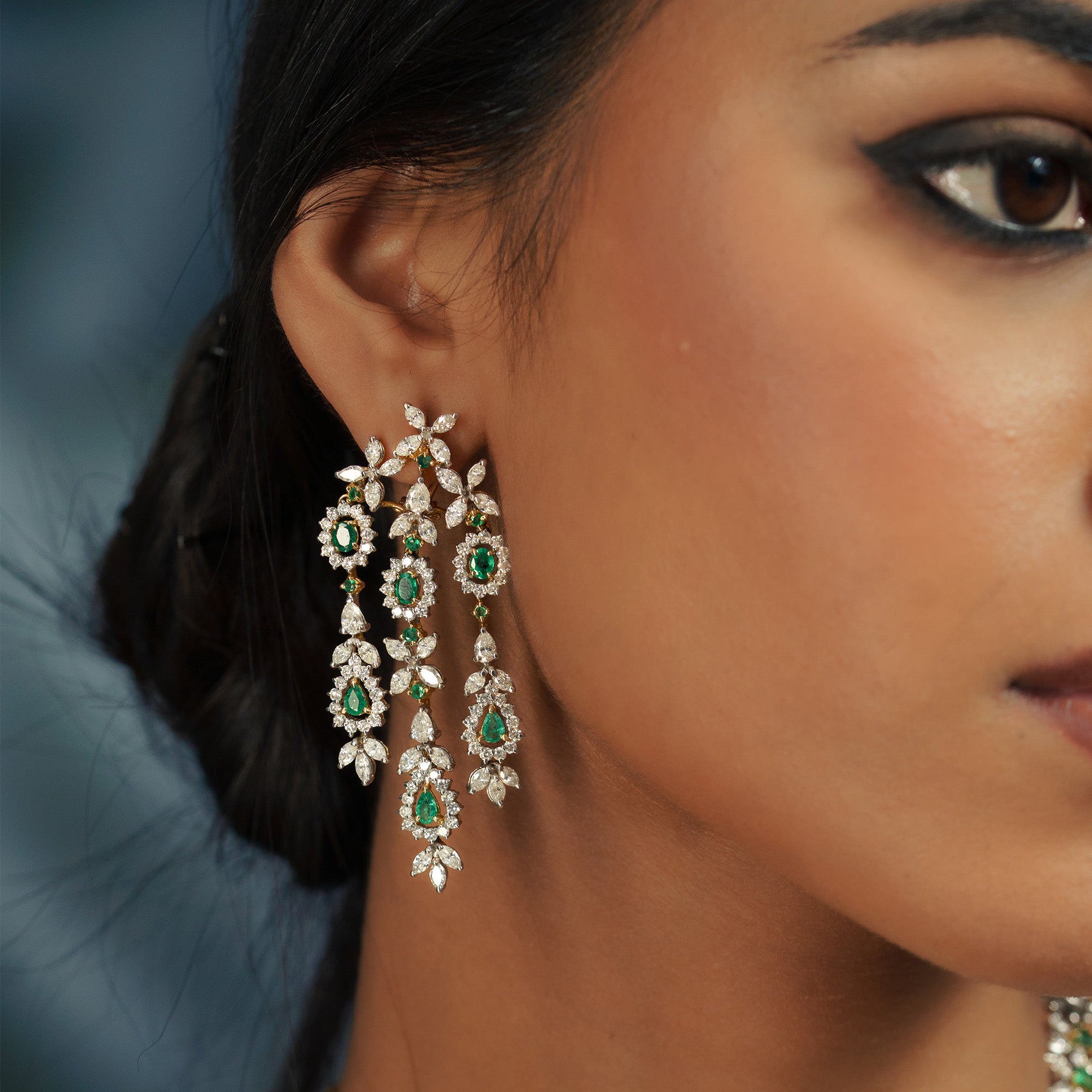 Imperial Diamond Emerald Earrings