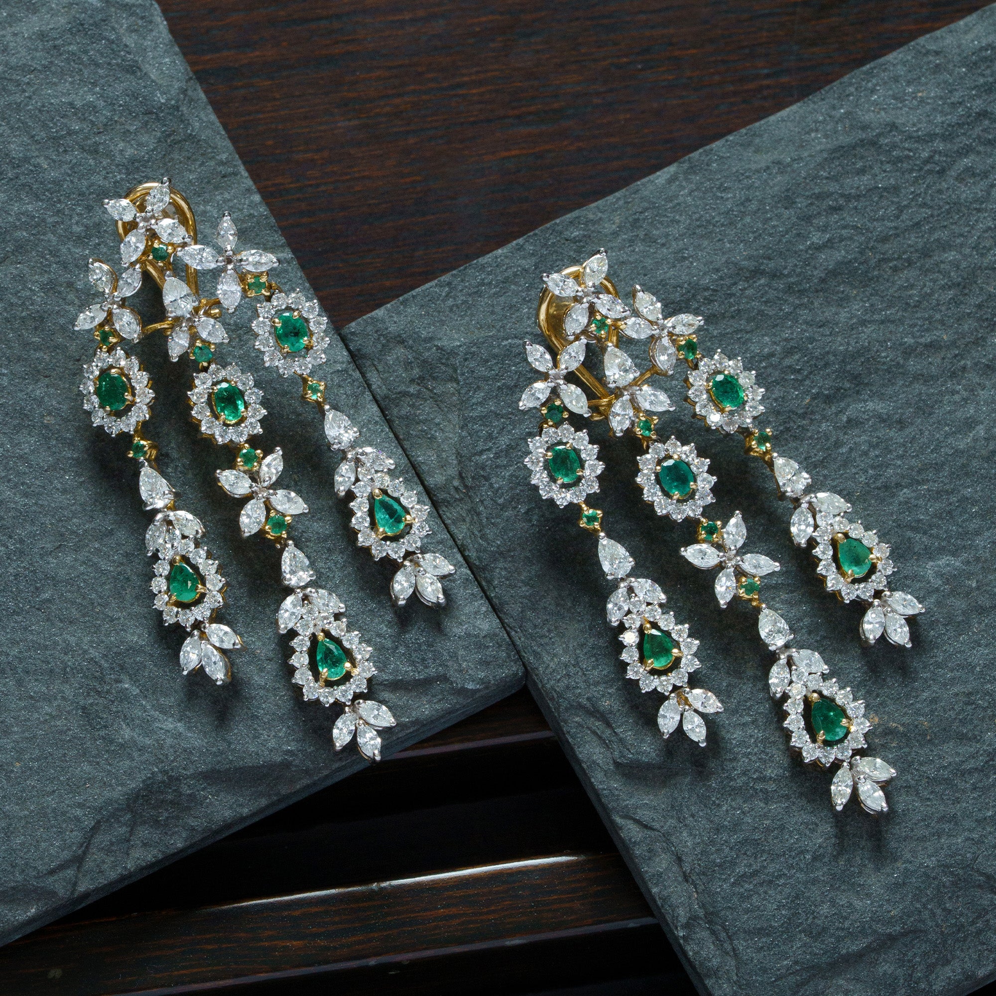 Imperial Diamond Emerald Earrings