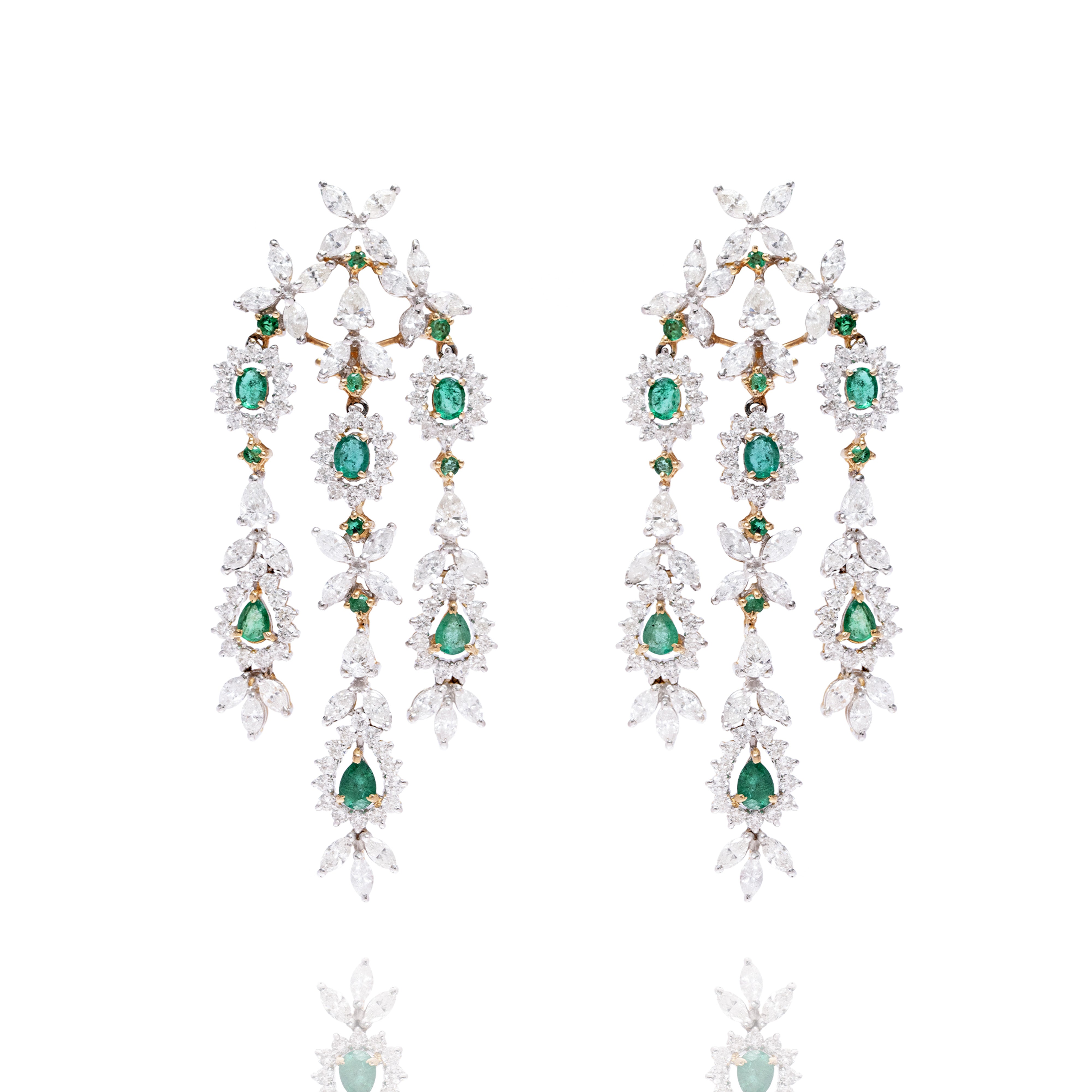 Imperial Diamond Emerald Earrings