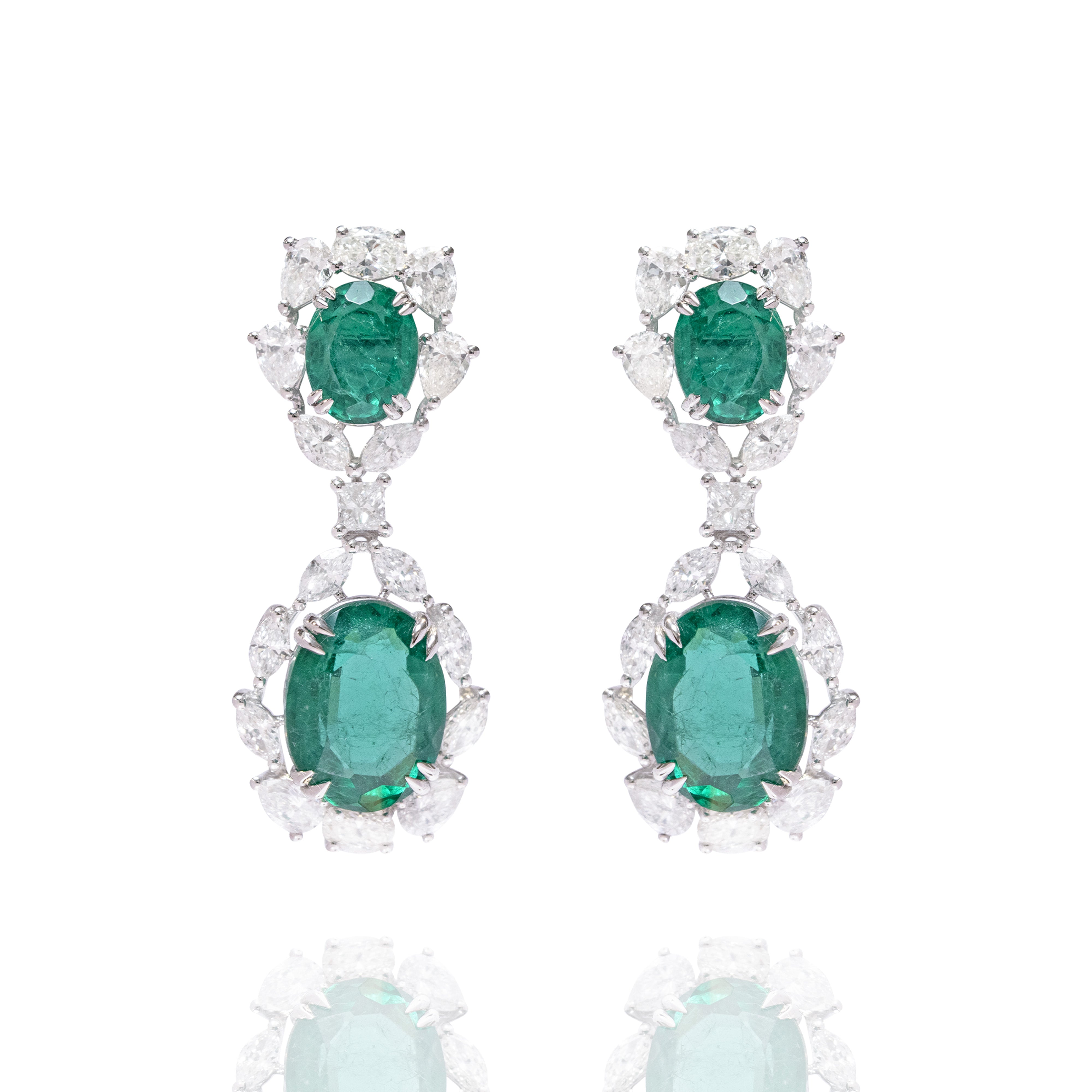 Fianna Diamond Emerald Earrings