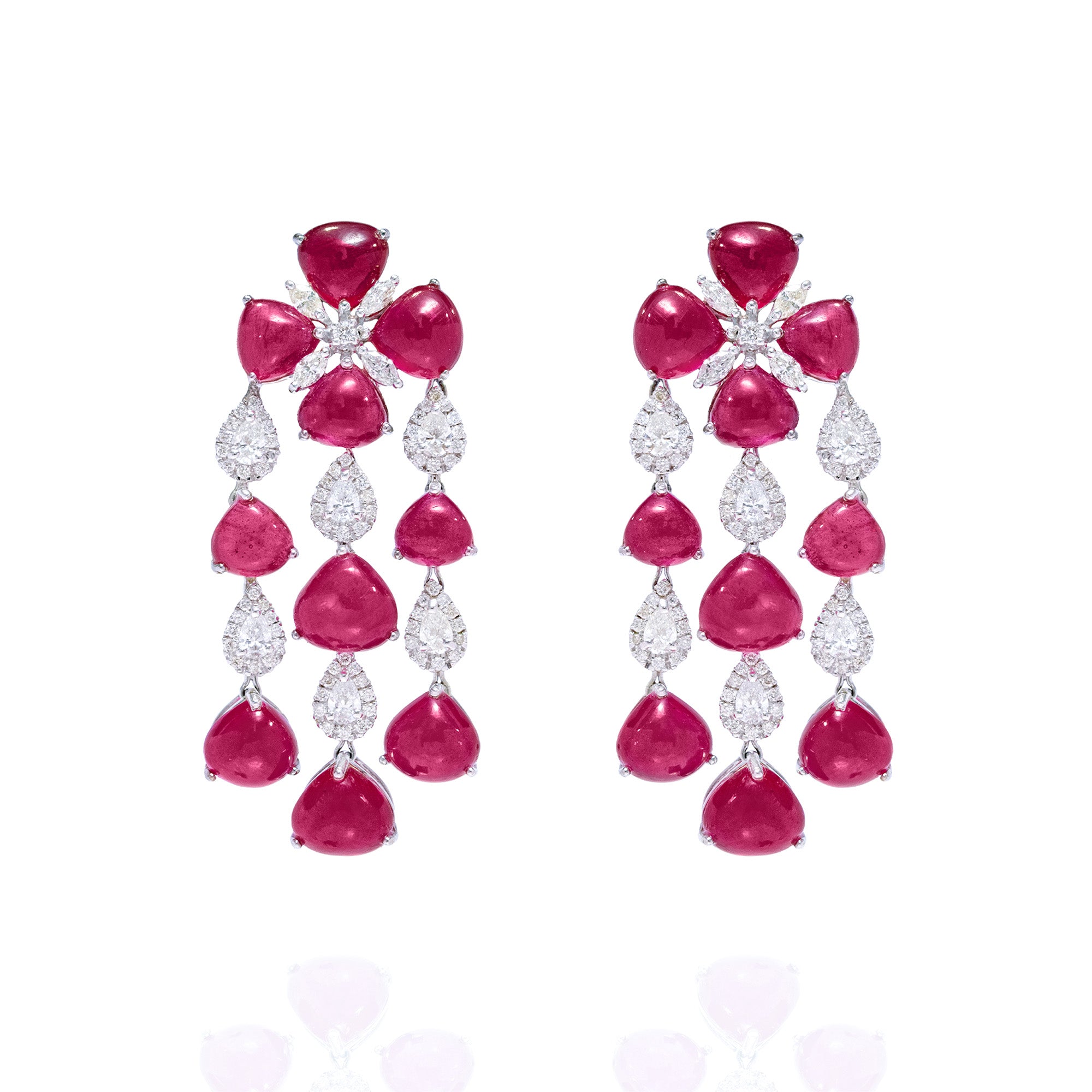 Ariel Diamond Ruby Earrings