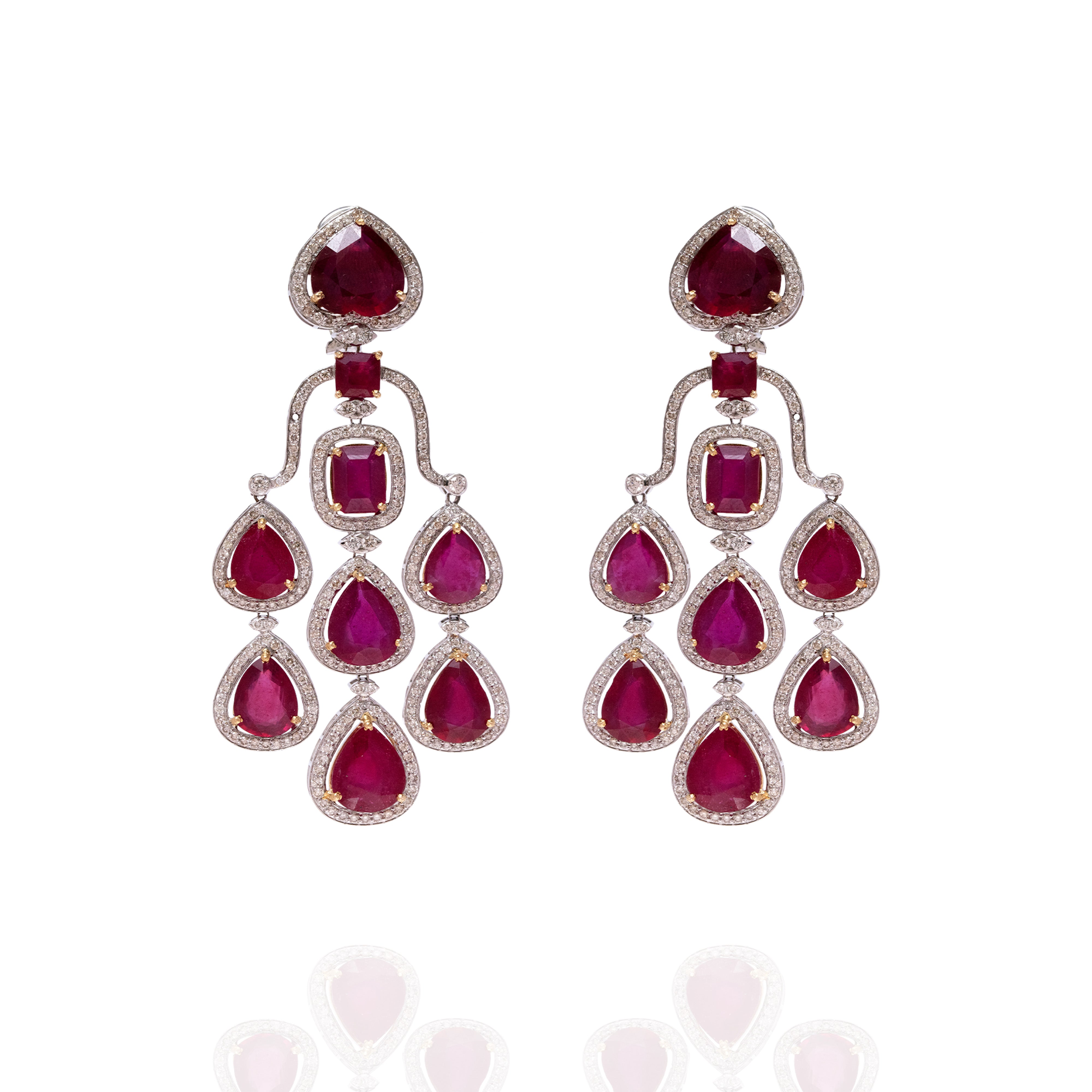 Rubina Diamond Ruby Earrings