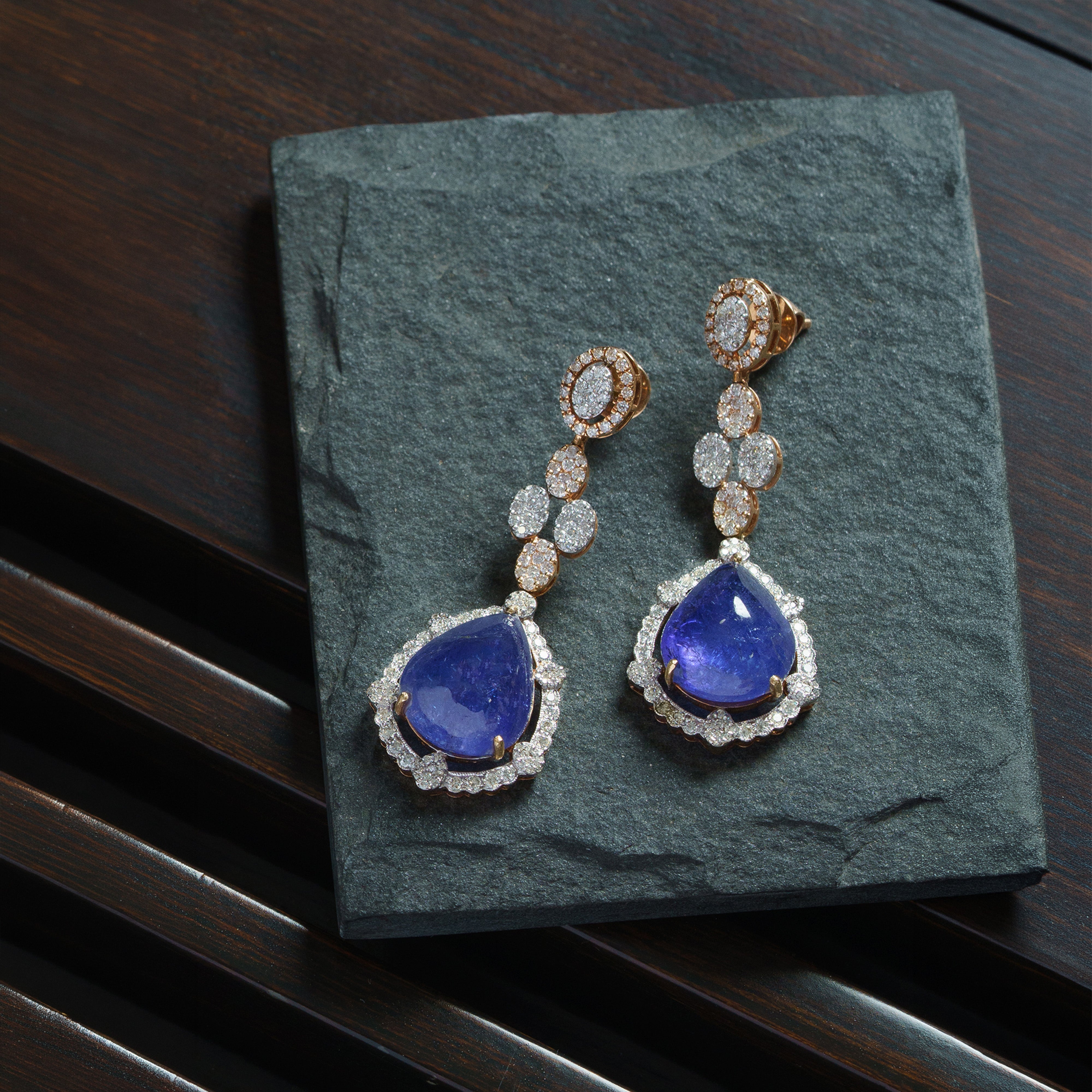 Stellaria Diamond Tanzanite Earrings