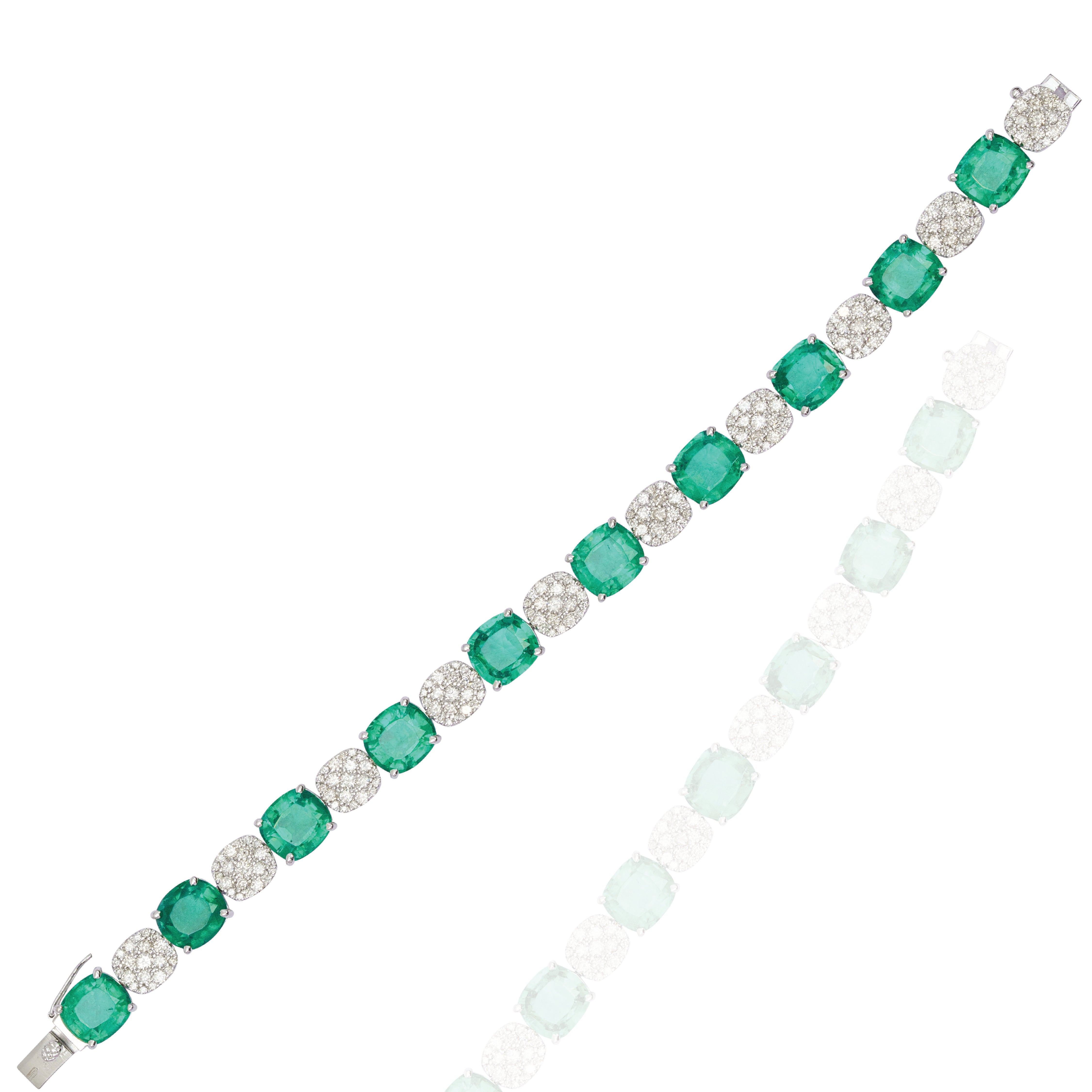 Laurel Diamond Emerald Bracelet