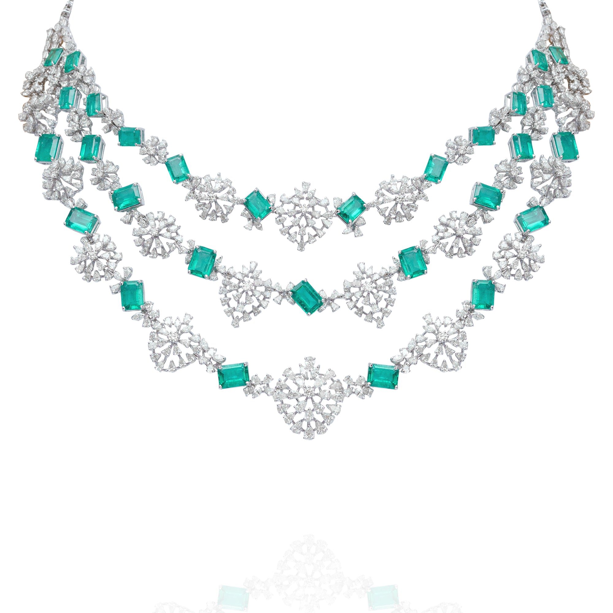 Eden Royale Diamond Emerald Necklace