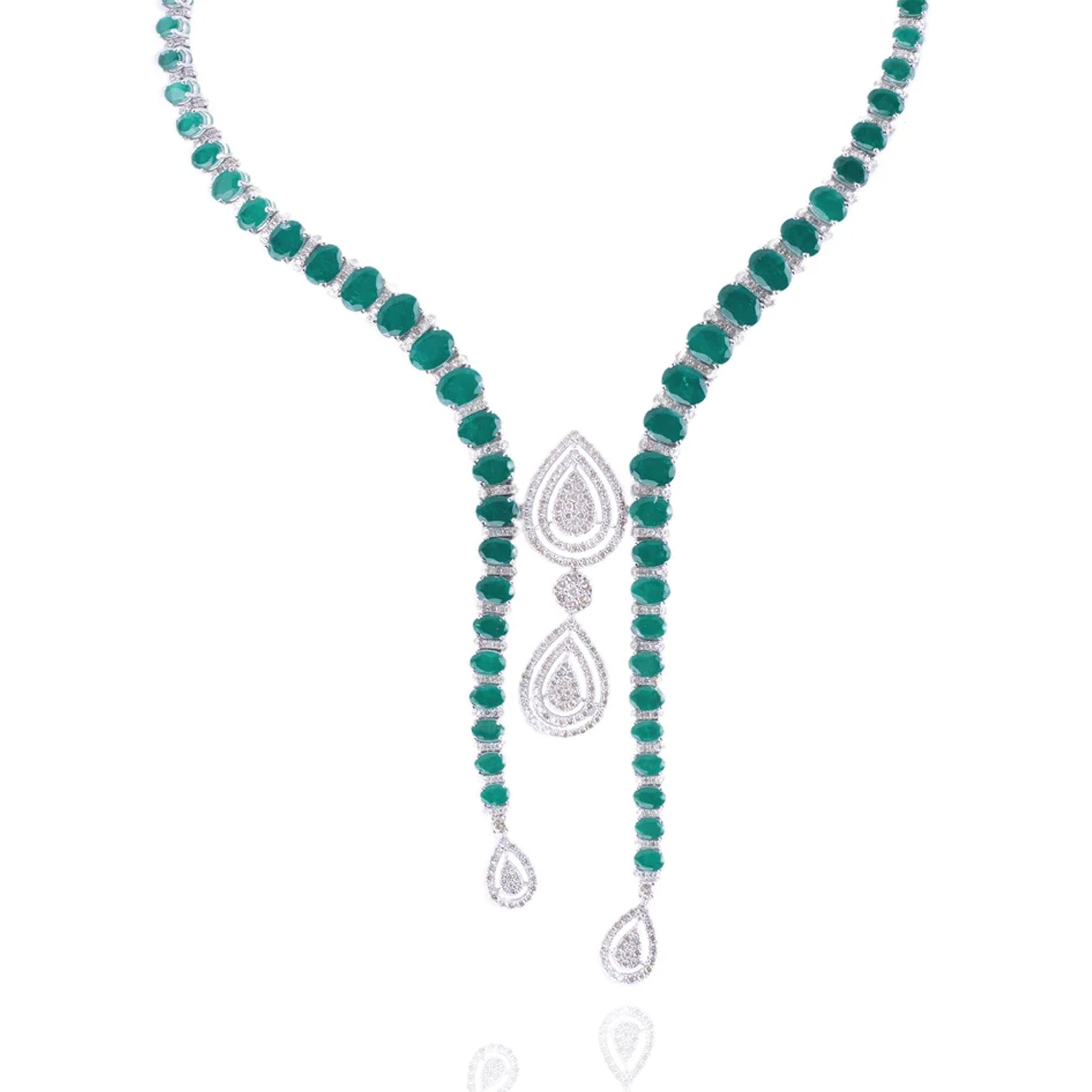 Elaya diamond emerald Necklace