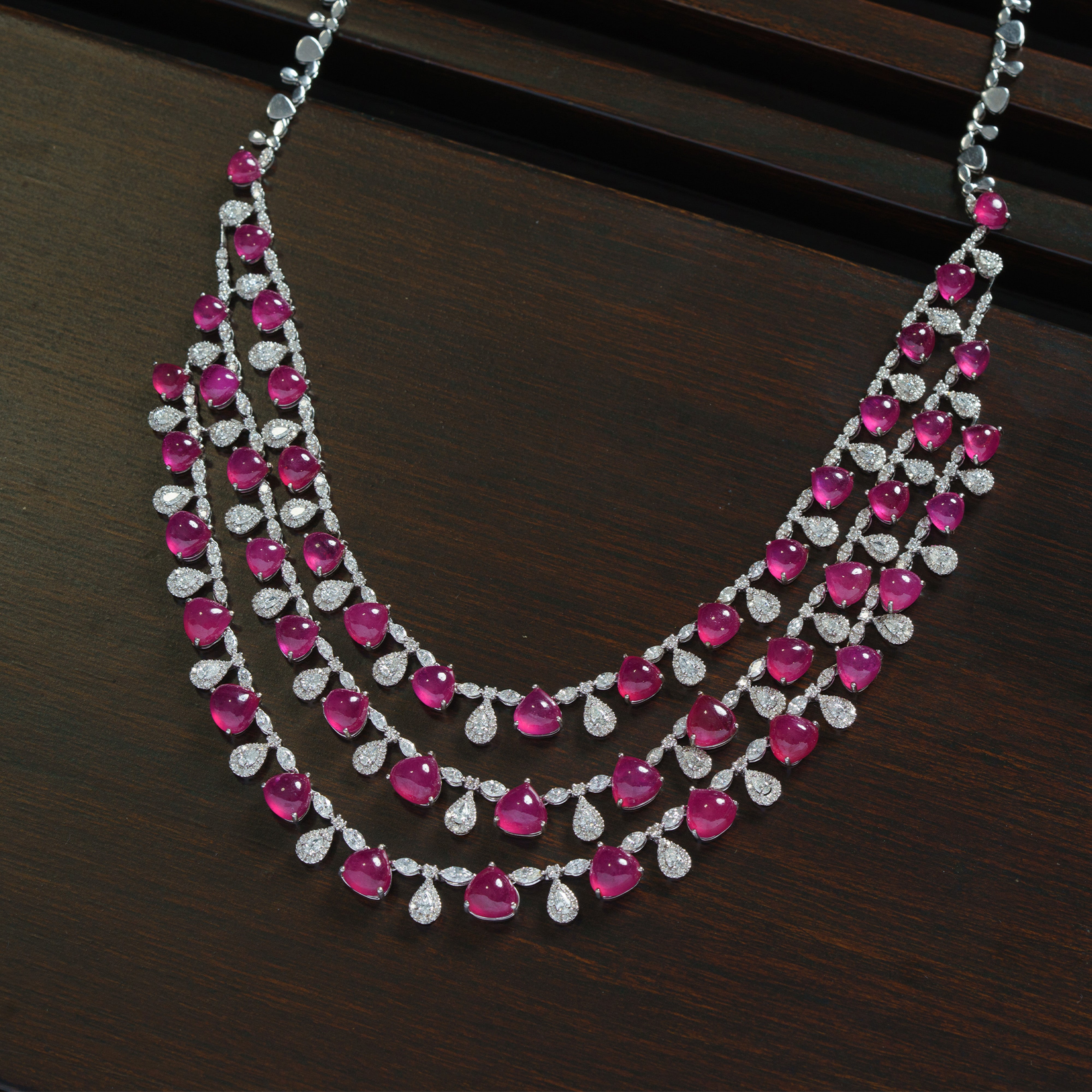 Ariel Diamond Ruby Necklace