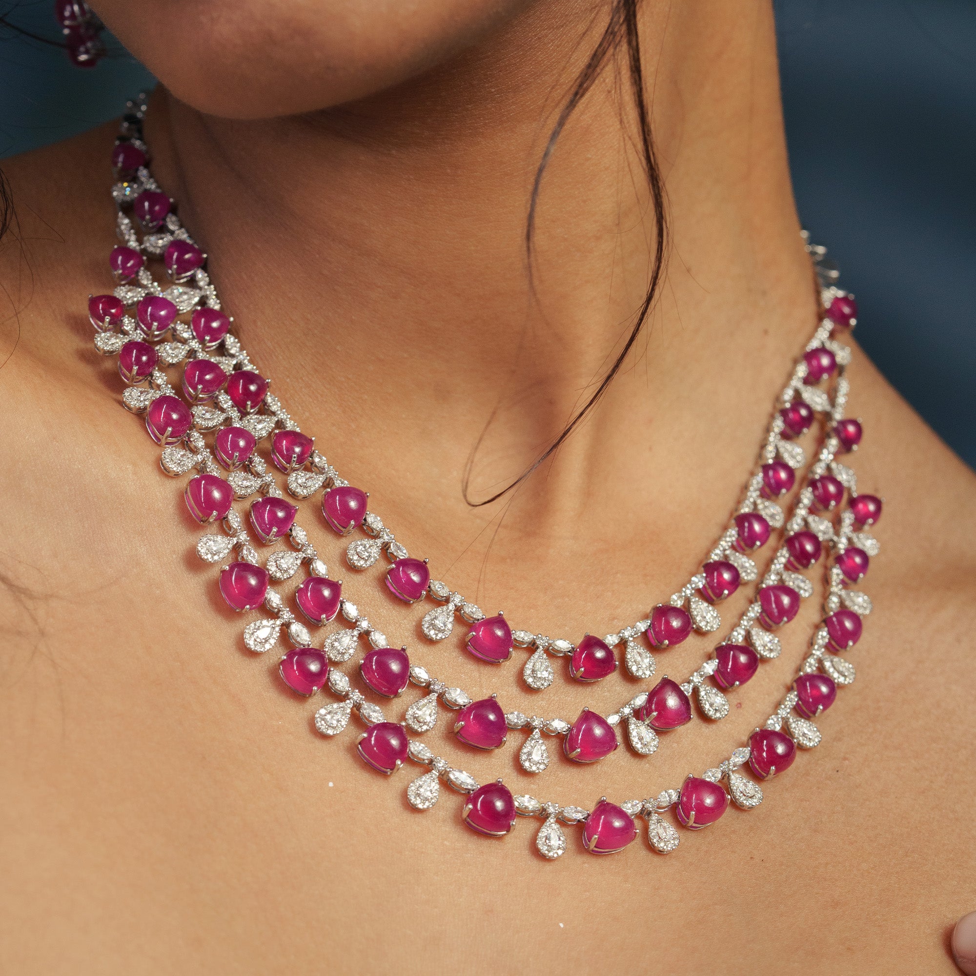 Ariel Diamond Ruby Necklace
