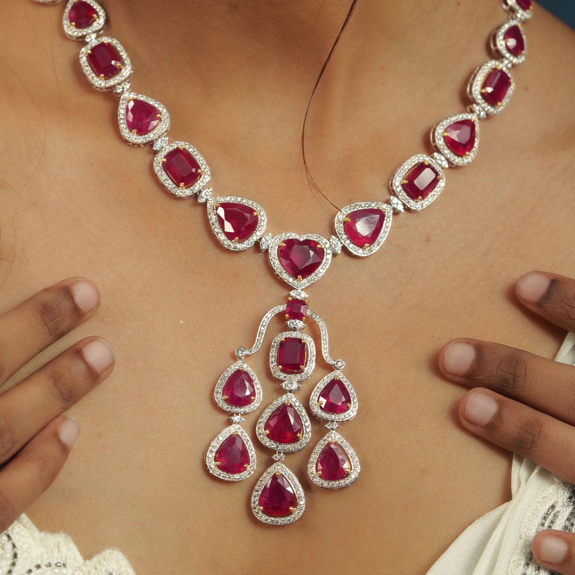 Rubina Diamond Ruby Necklace