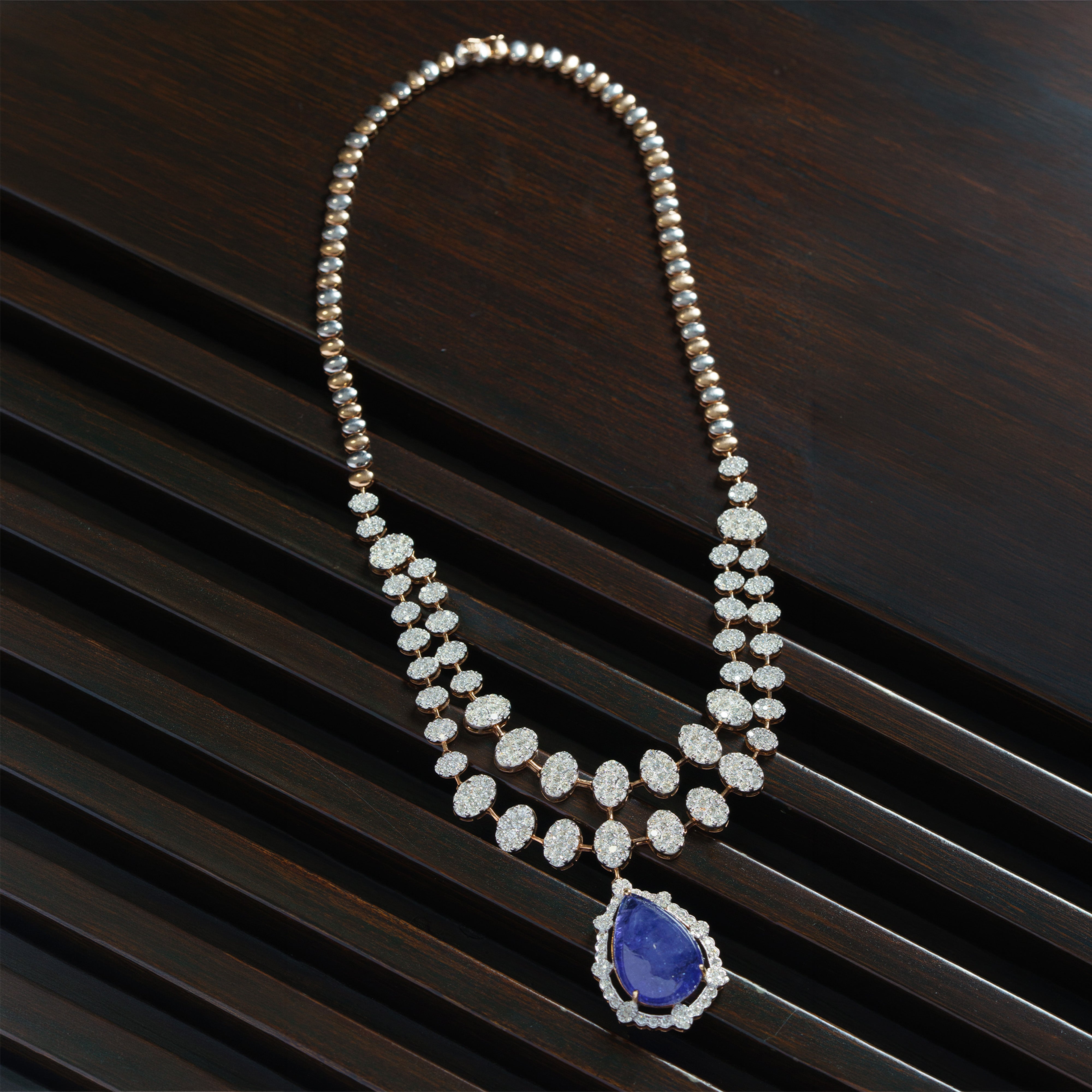 Stellaria Diamond Tanzanite Necklace
