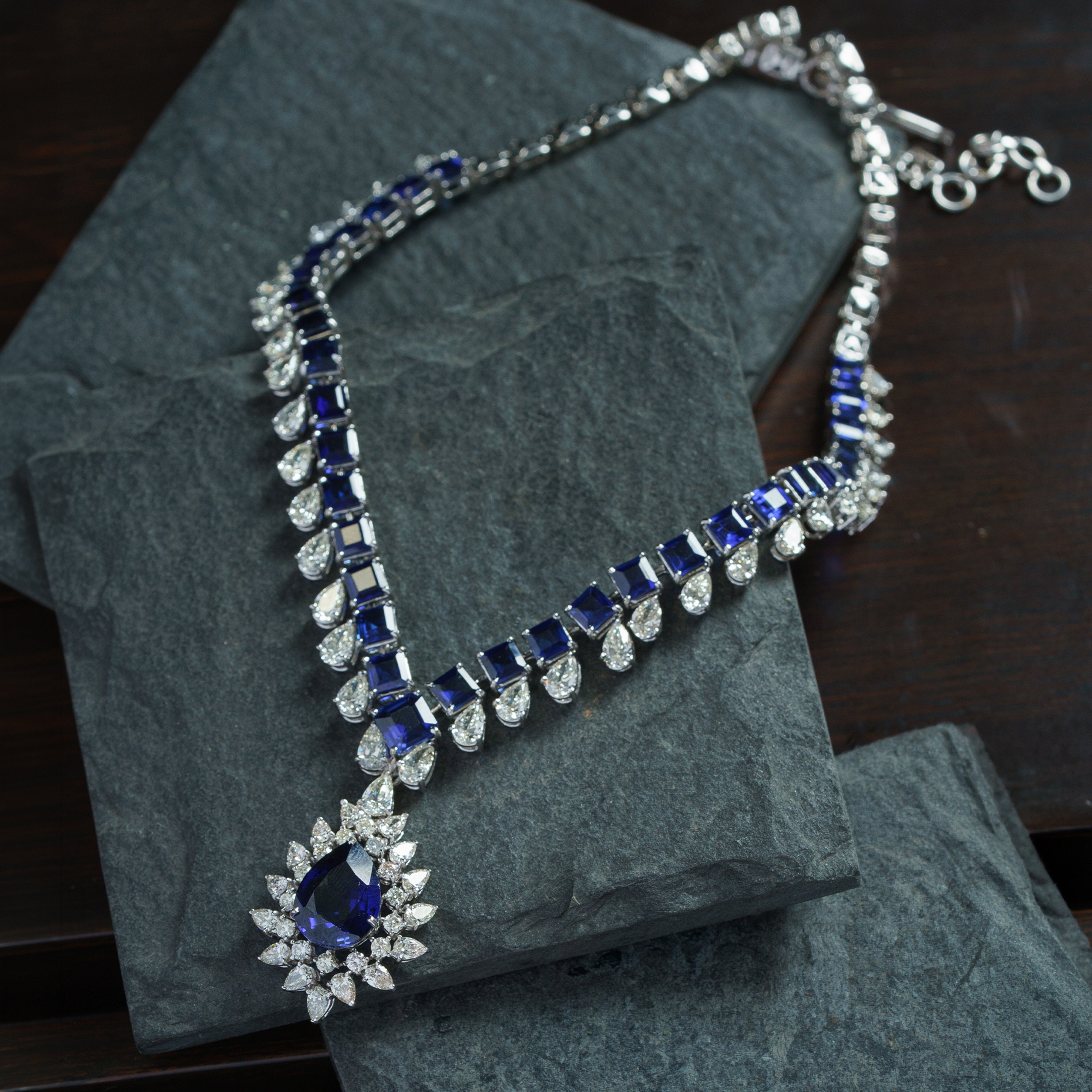 Aethel Diamond Sapphire Necklace