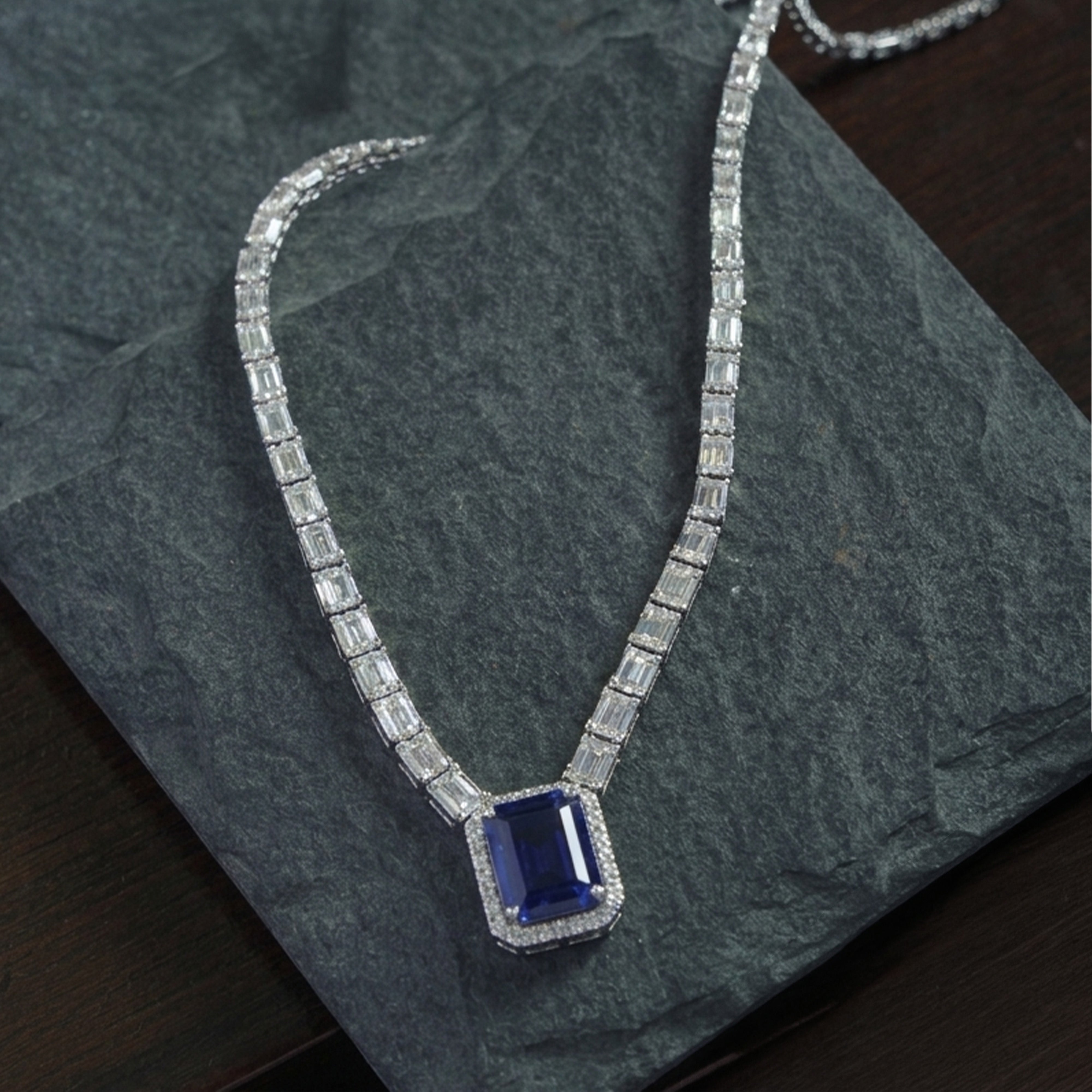 Luminary Diamond Sapphire Necklace