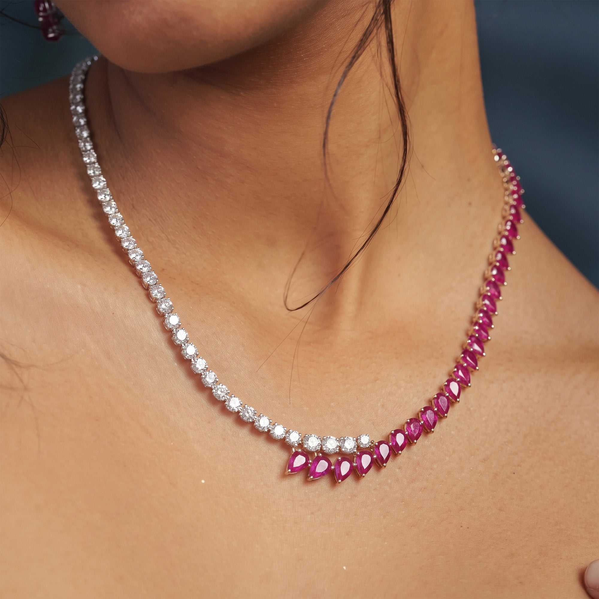 Beliz Diamond Ruby Necklace