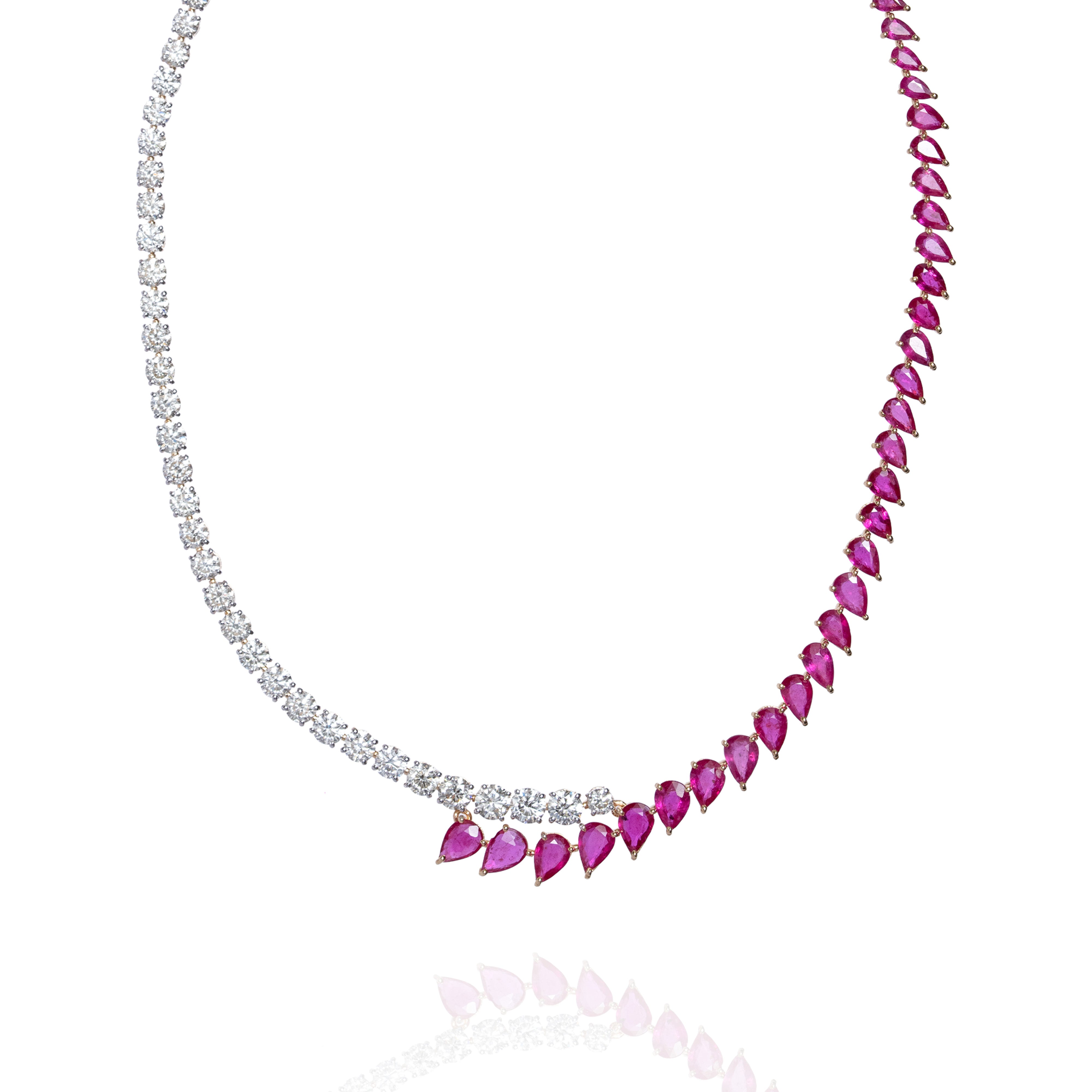 Beliz Diamond Ruby Necklace
