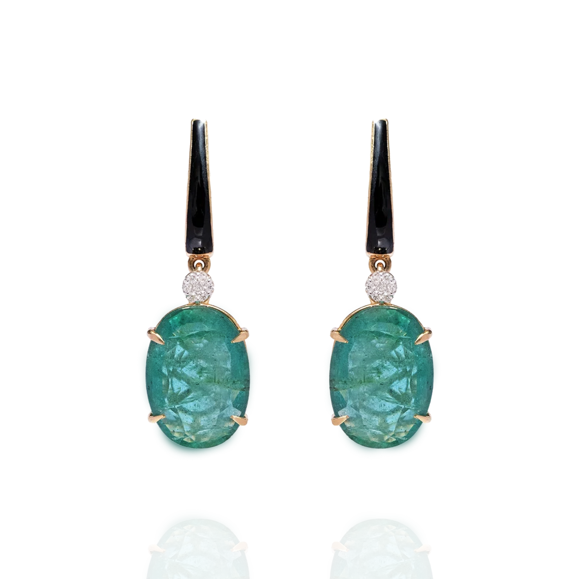 Claire Diamond Emerald Earrings