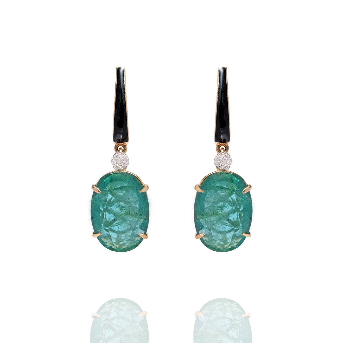 Claire Diamond Emerald Earrings