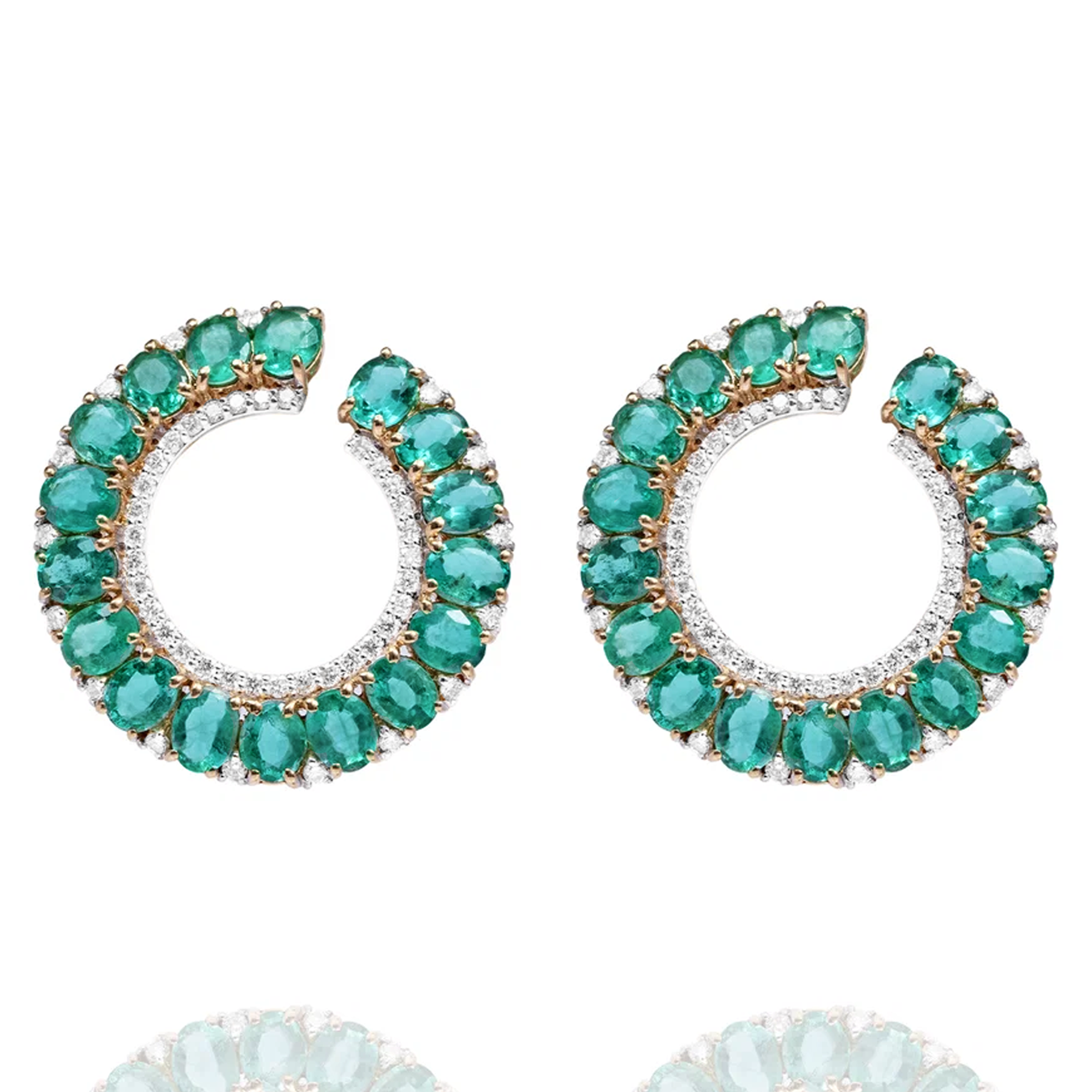 Zoe Diamond Emerald Earrings