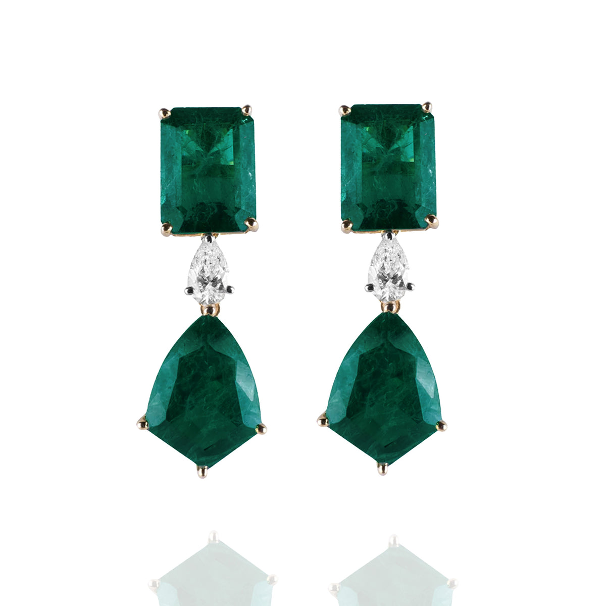 Eilat Diamond Emerald Earrings