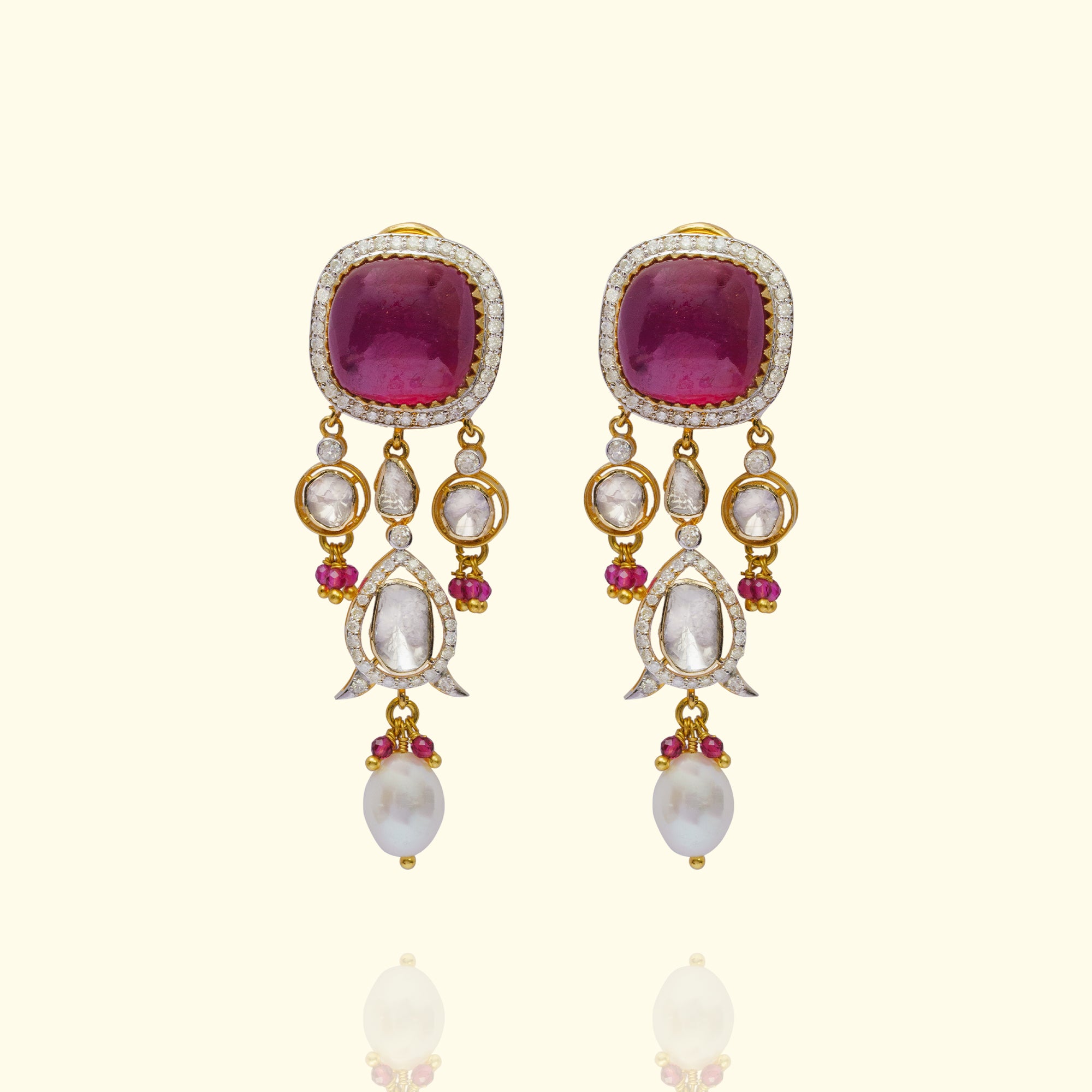 Zerina Polki Ruby Earrings