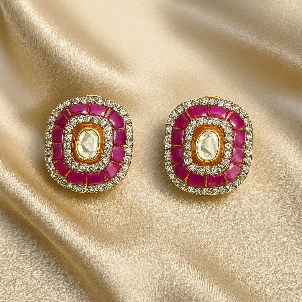 Radiance Polki Ruby Earrings