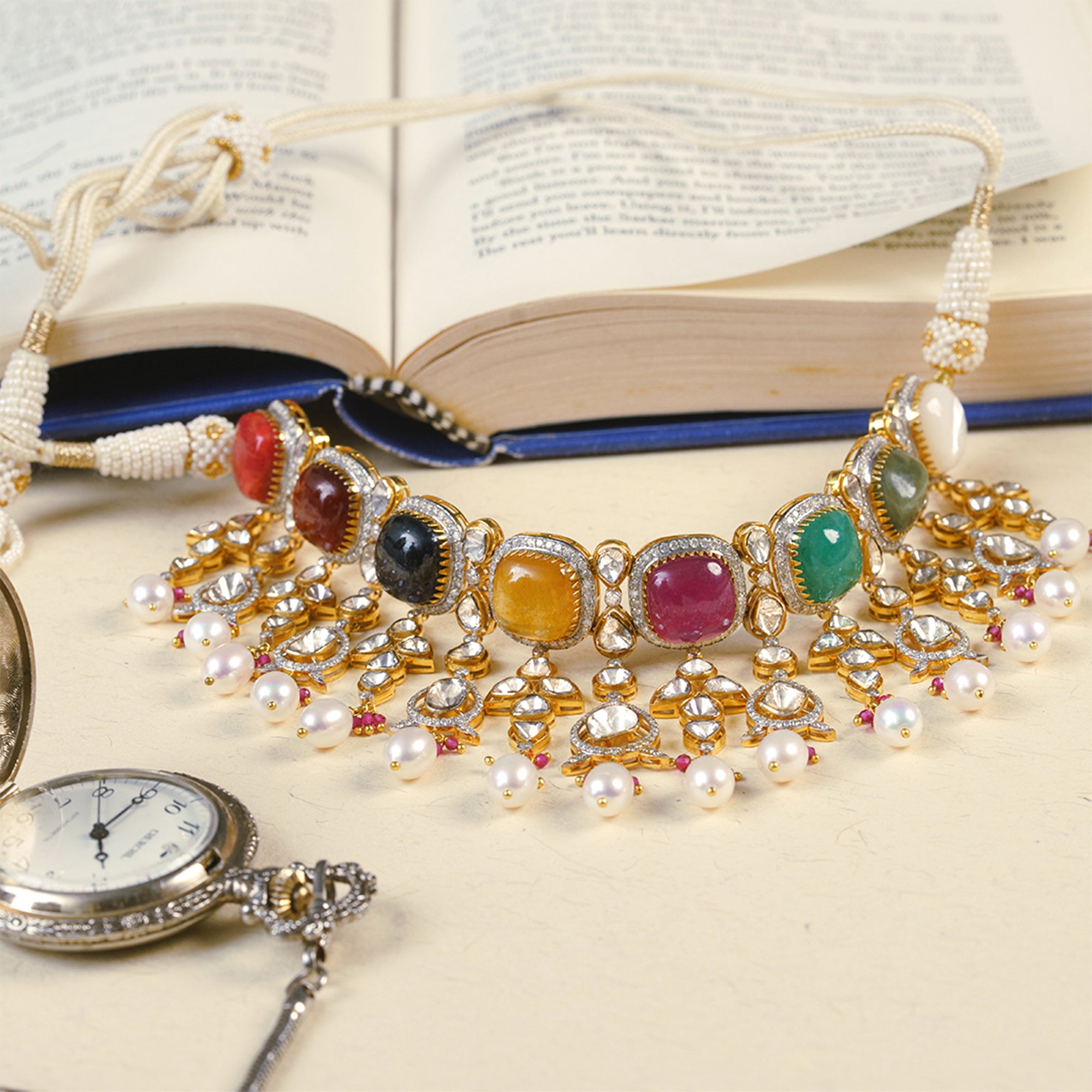 Zerina Polki Navratan Choker