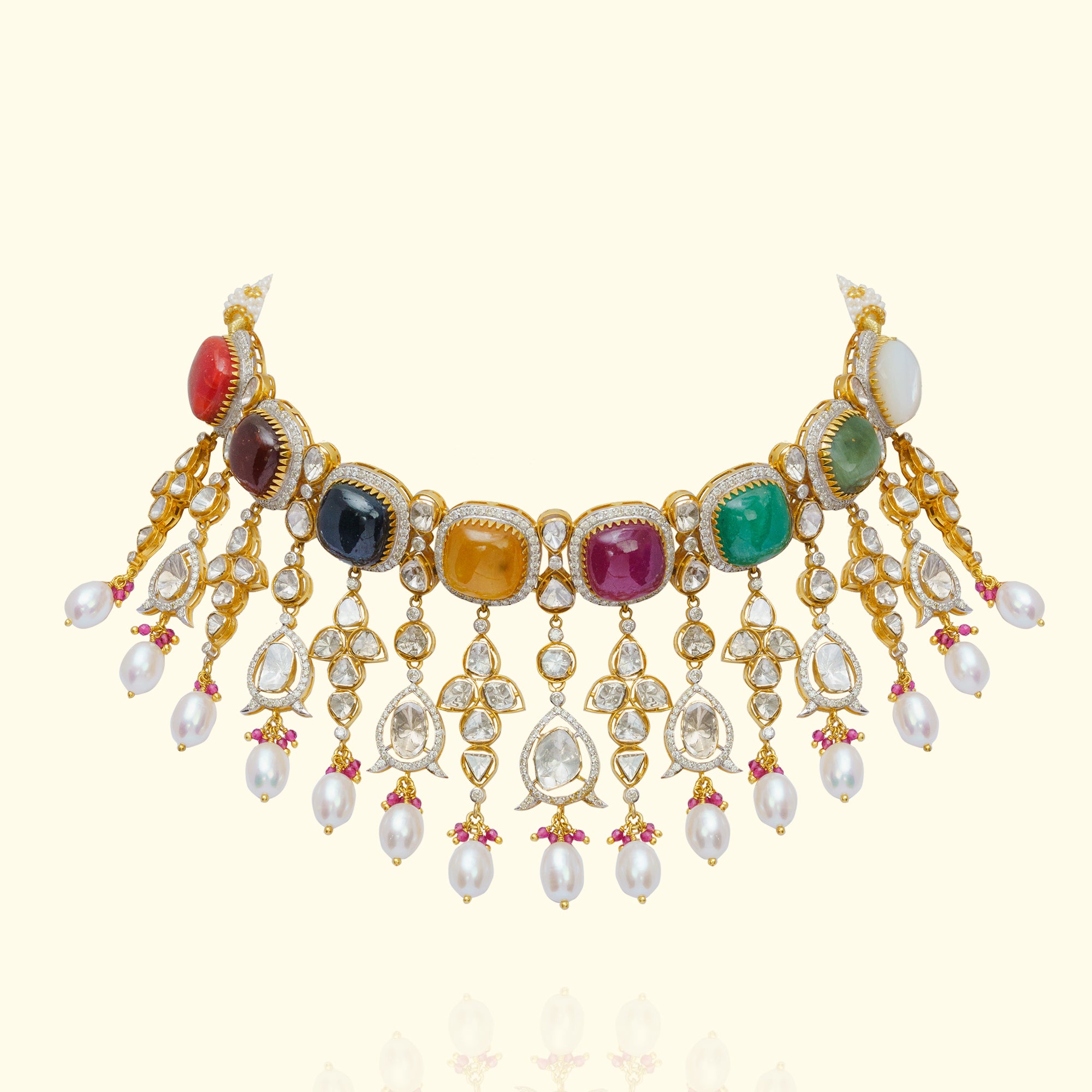 Zerina Polki Navratan Choker