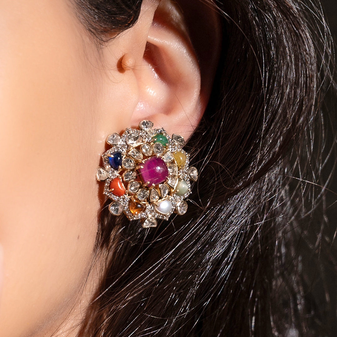 Abelle polki navratan Earrings