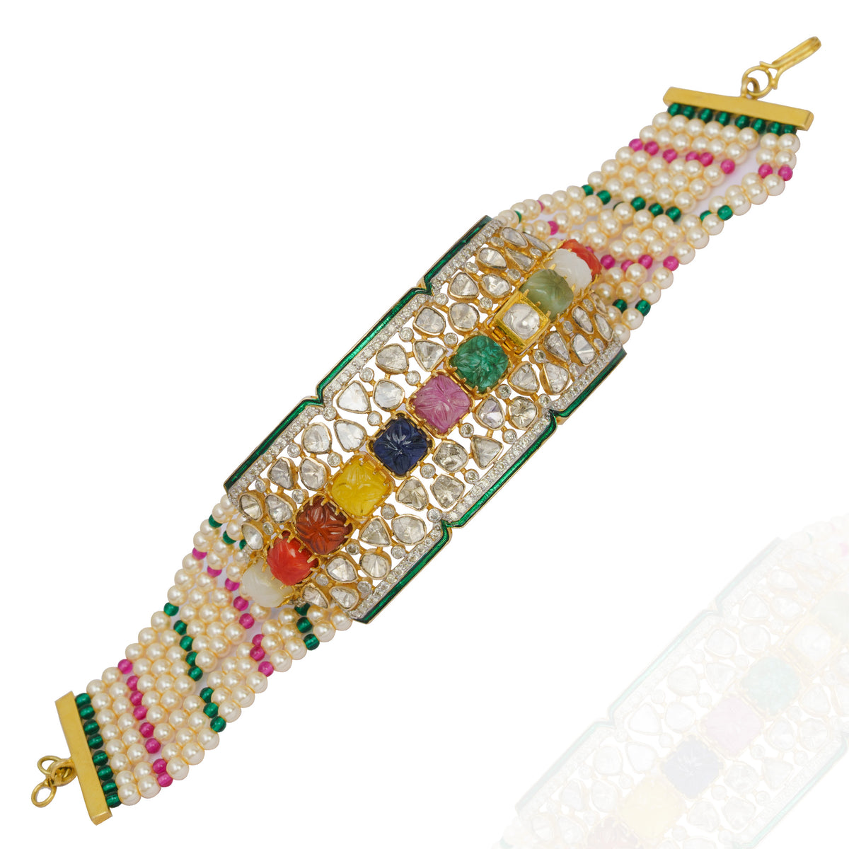 Maniratna Polki Navratan Bracelet