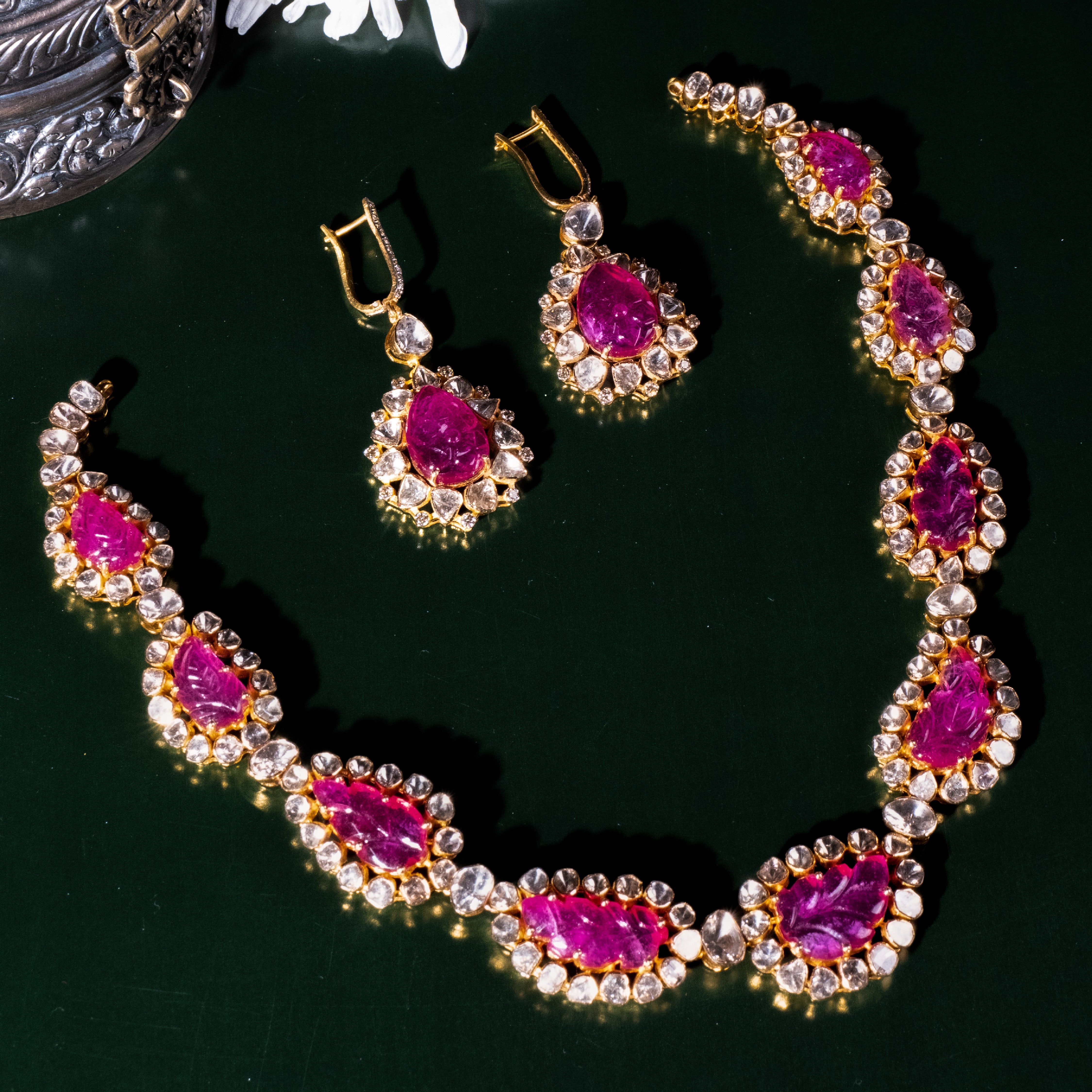Kior Polki Carved Ruby Necklace