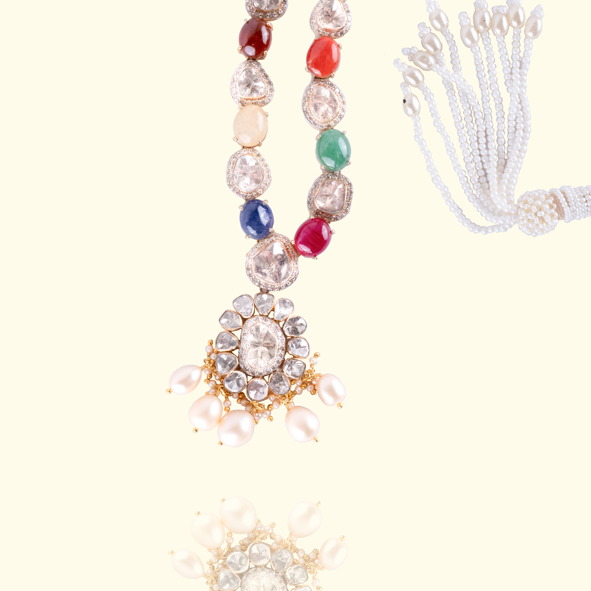 Aghna Polki navratan Necklace