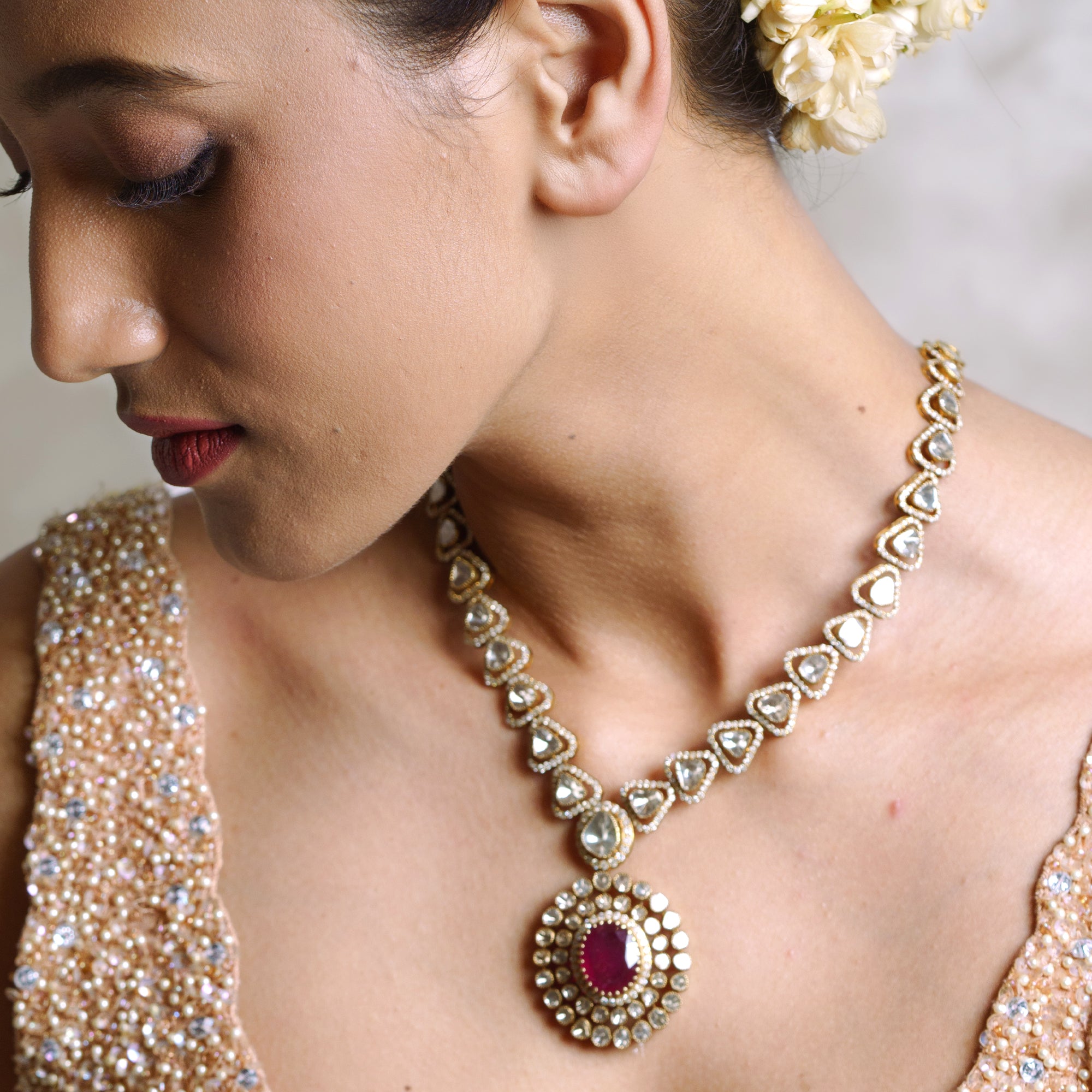 Meheran Polki Ruby Necklace