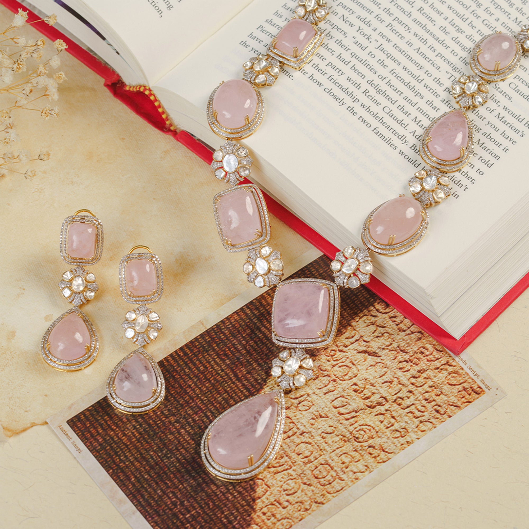 Fiza Polki morganite Necklace