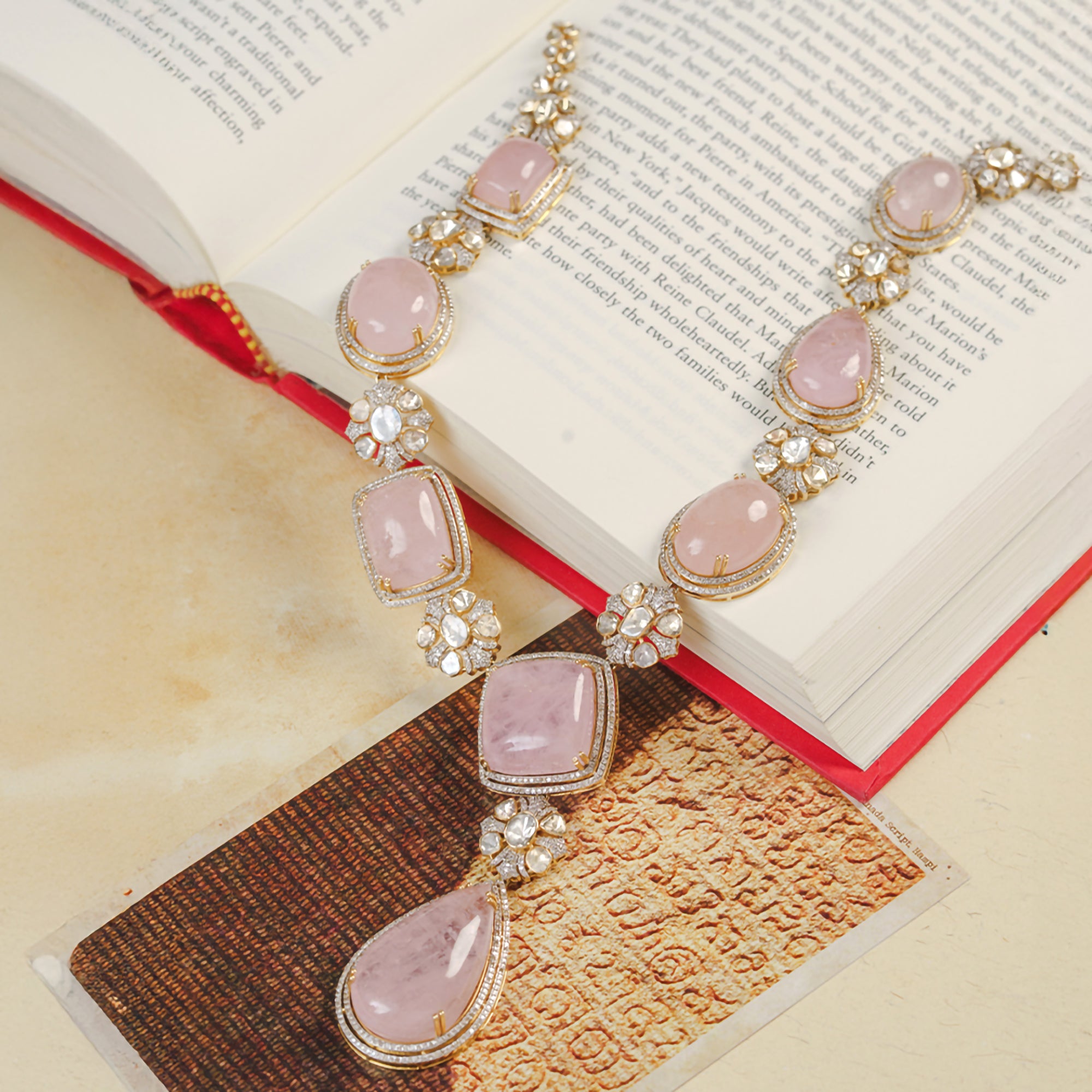 Fiza Polki morganite Necklace