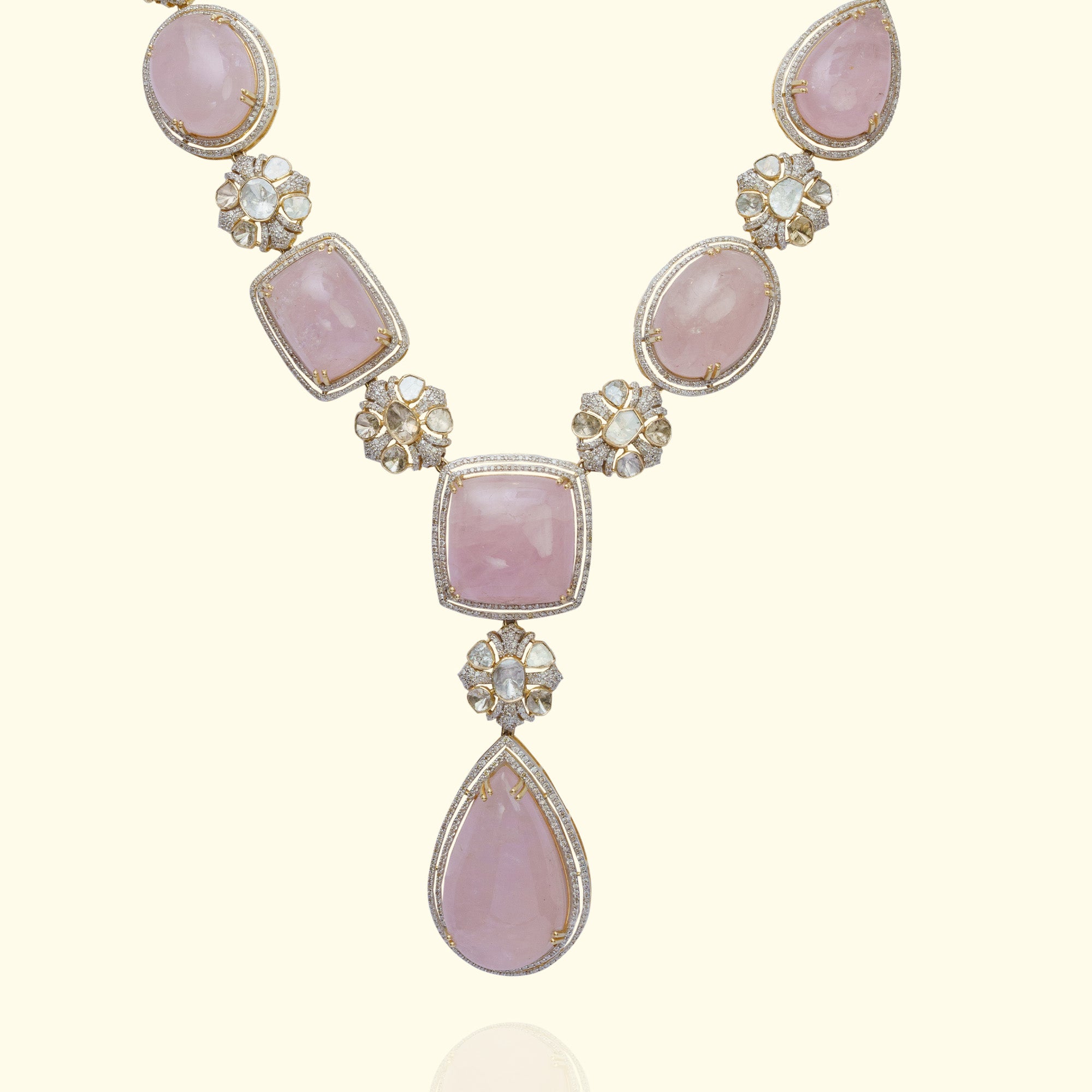 Fiza Polki morganite Necklace