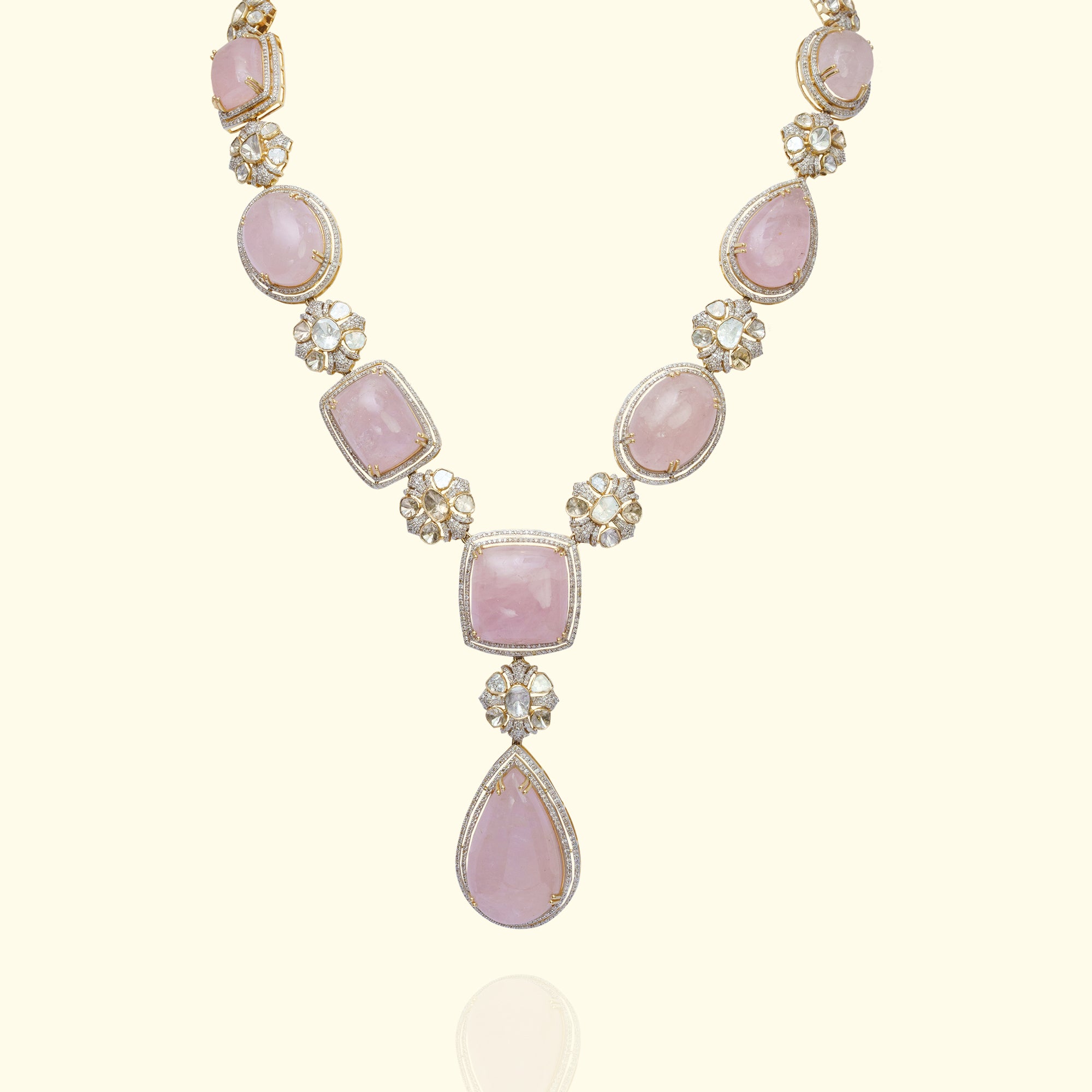 Fiza Polki morganite Necklace