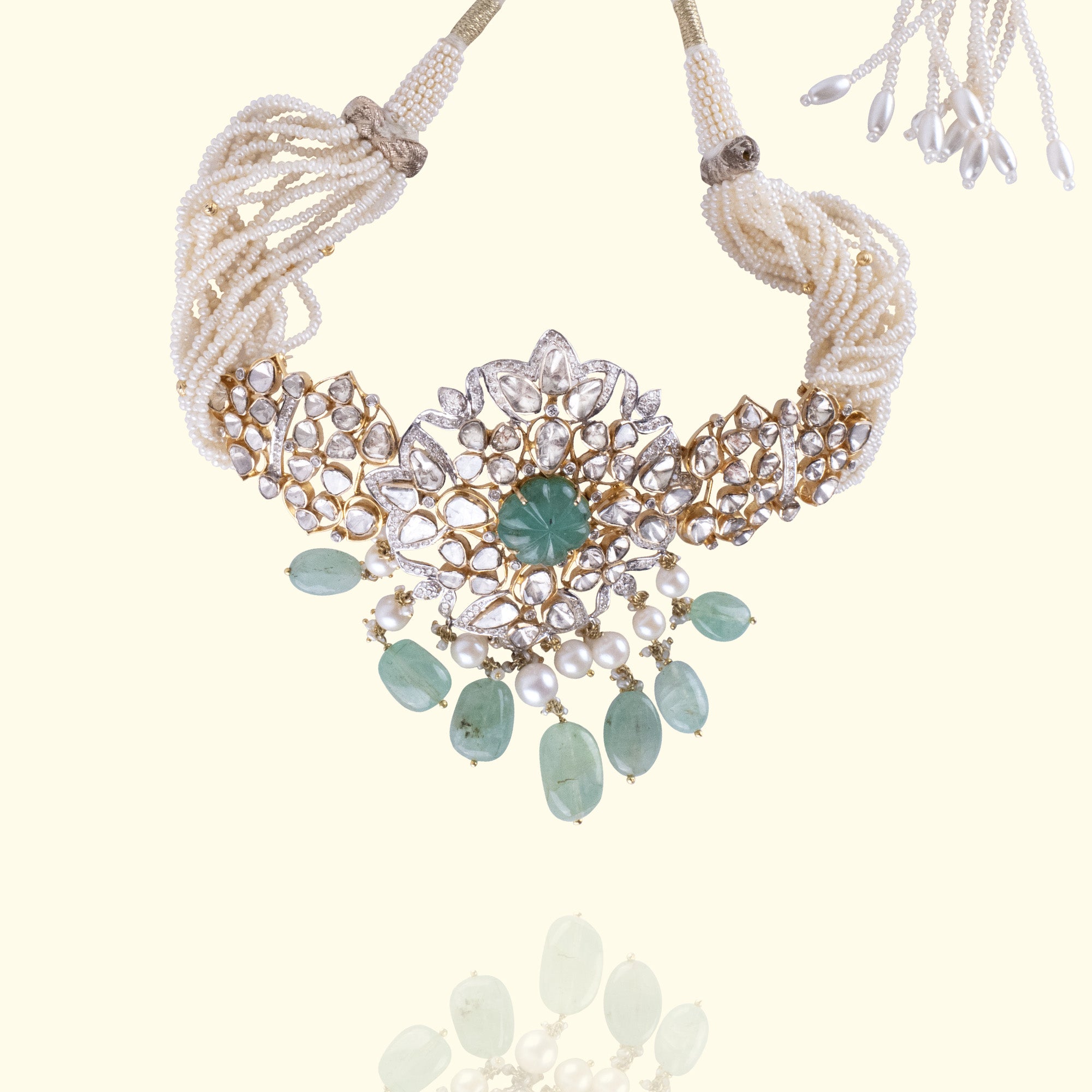 Rudra Polki Emerald Choker
