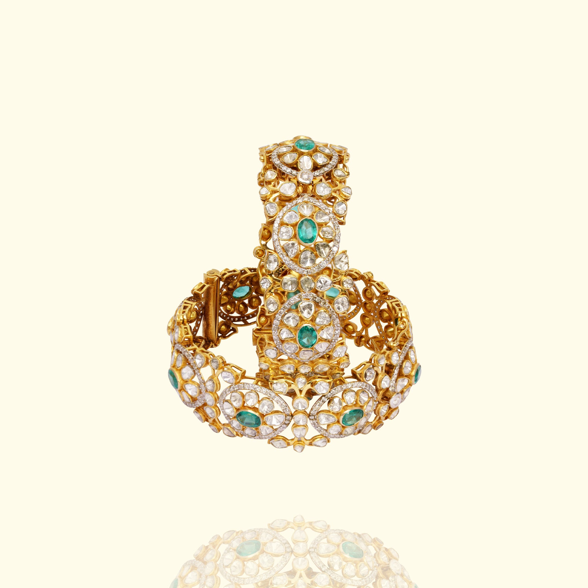 Tarang Polki Emerald Bangle