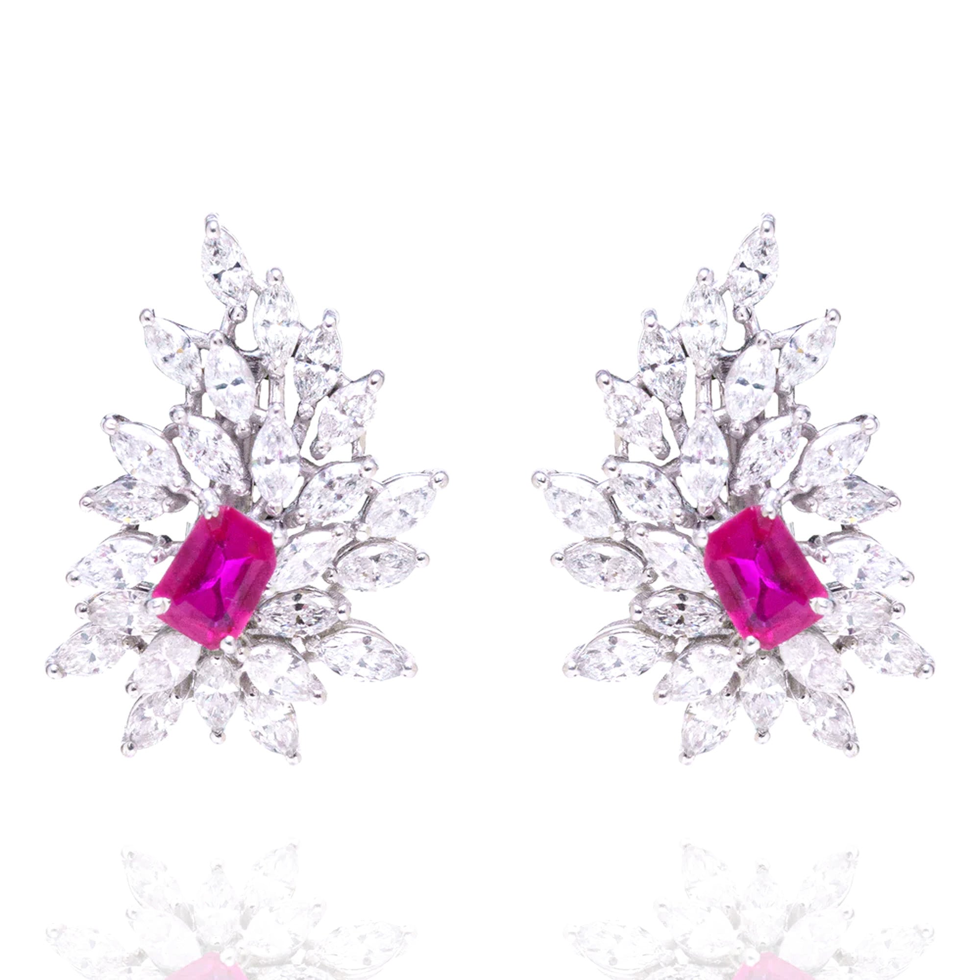 Lantana Diamond Ruby Earrings