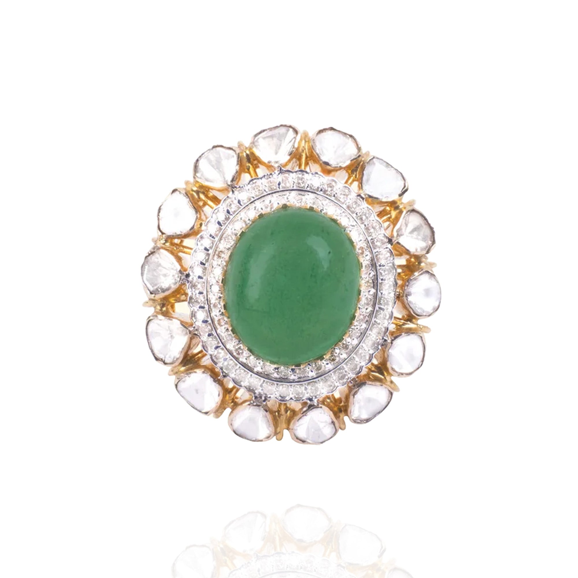 Nazm Polki emerald Ring